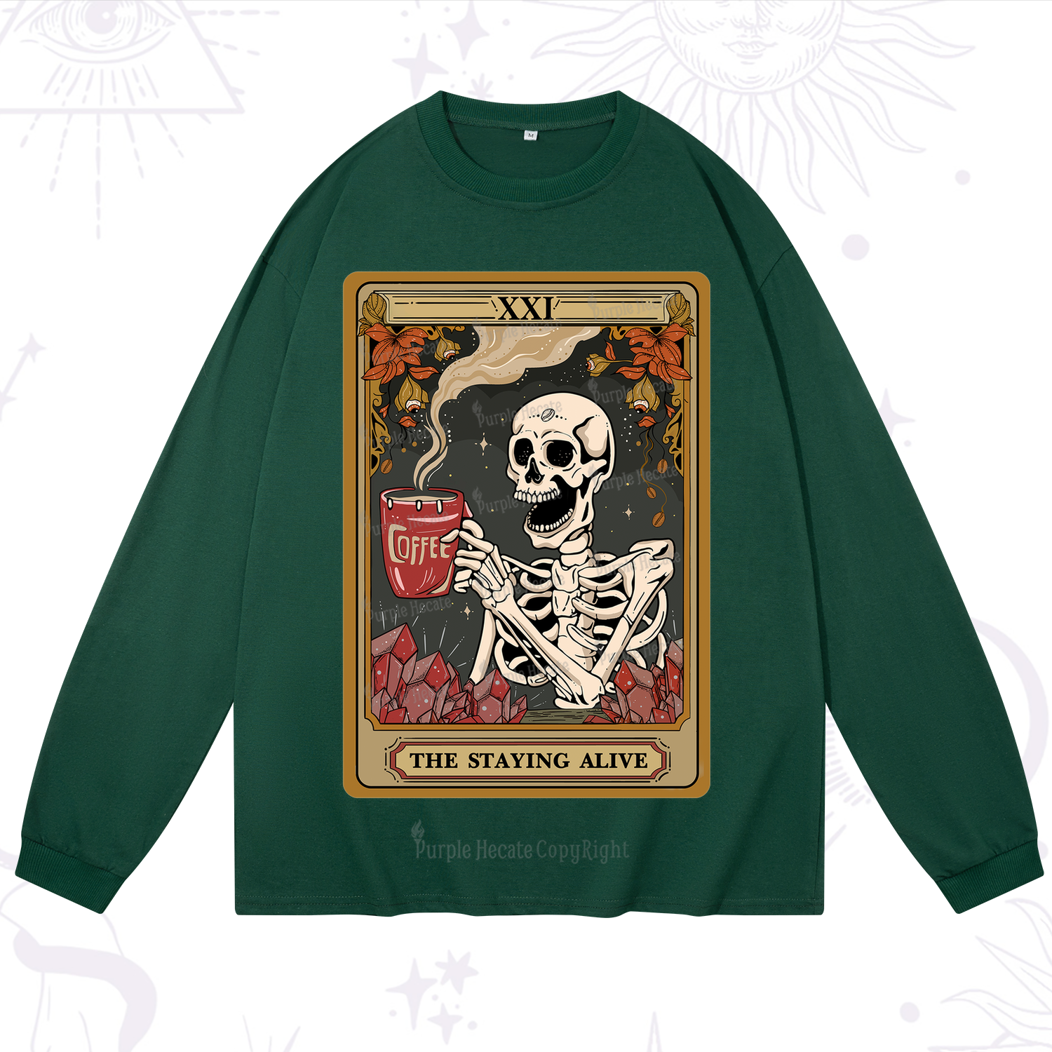 Purplehecate The Stating Alive Tarot Card Long Sleeve T-Shirt