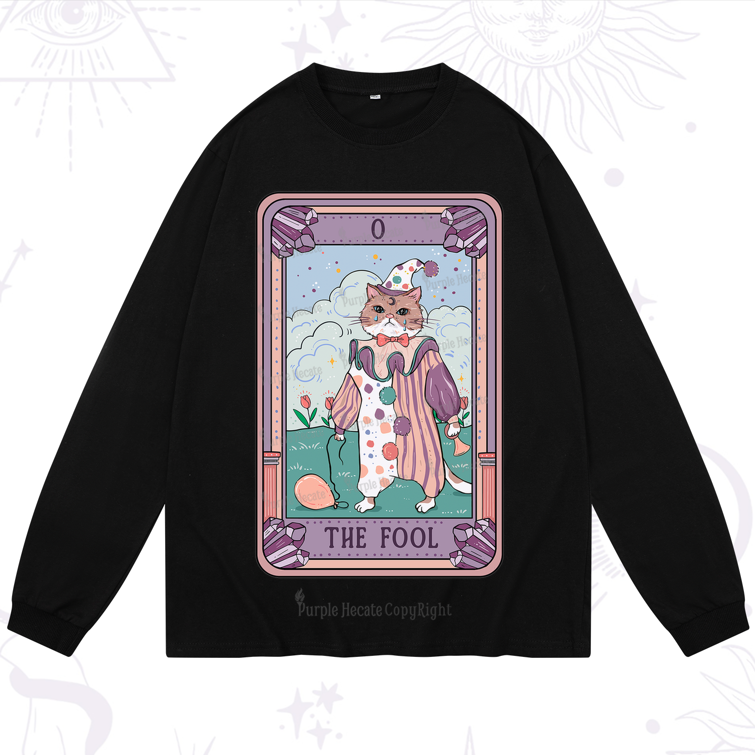 Purplehecate The Fool Tarot Card Long Sleeve T-Shirt