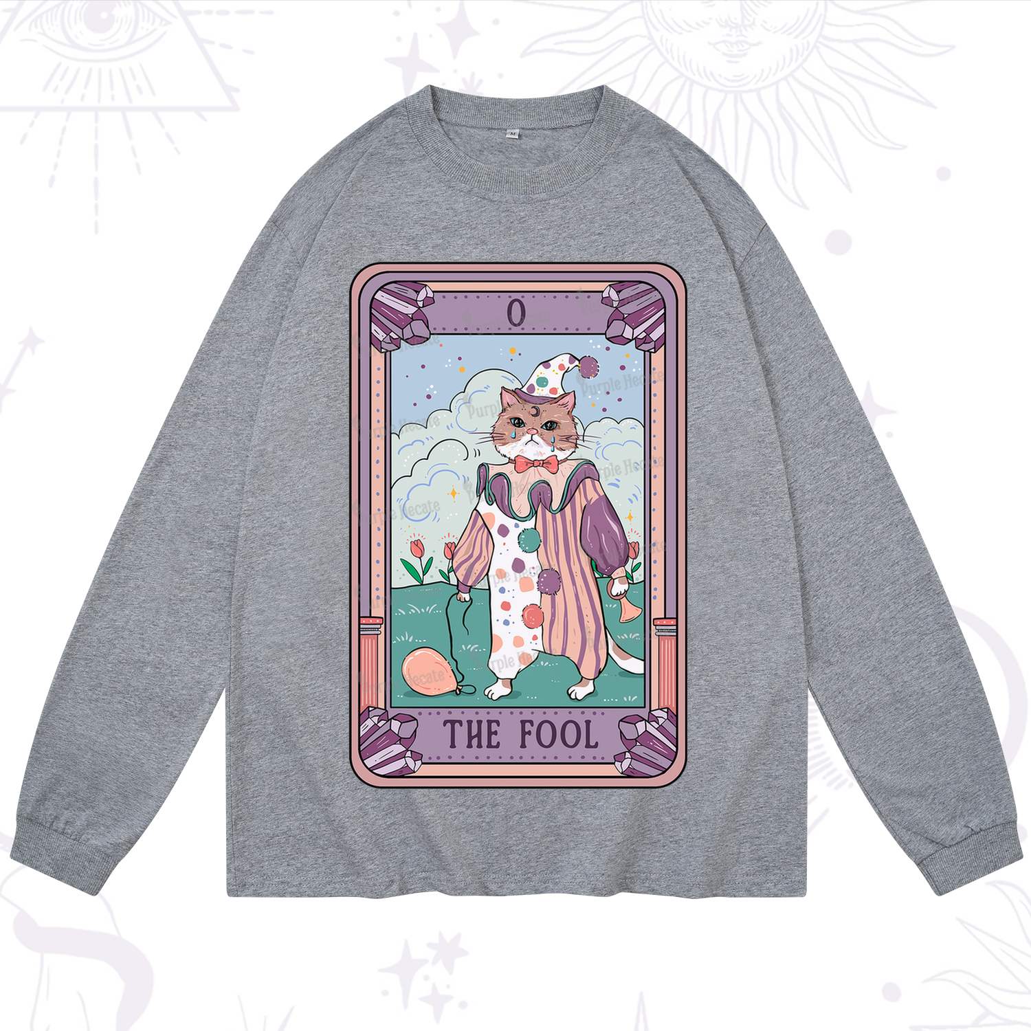 Purplehecate The Fool Tarot Card Long Sleeve T-Shirt