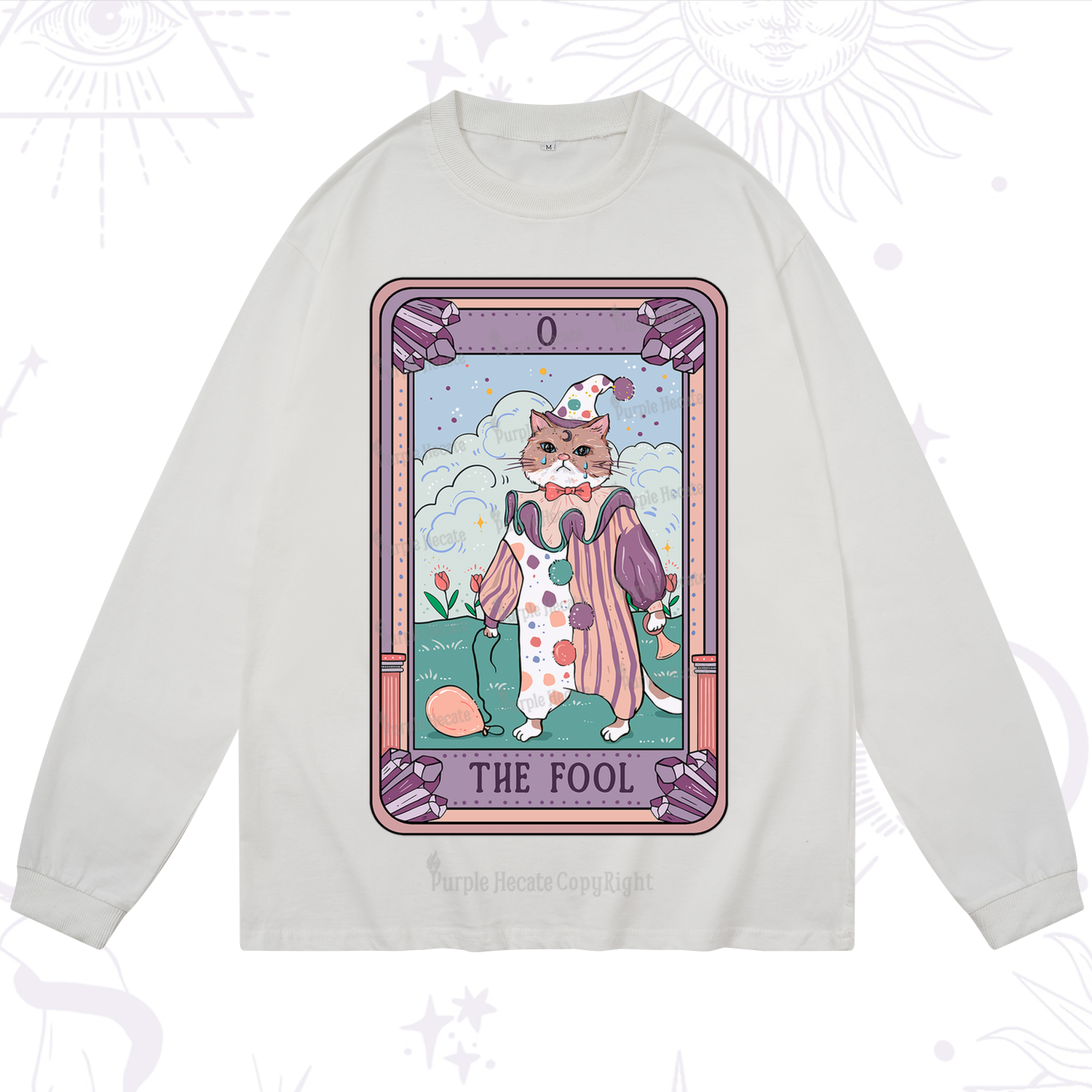 Purplehecate The Fool Tarot Card Long Sleeve T-Shirt