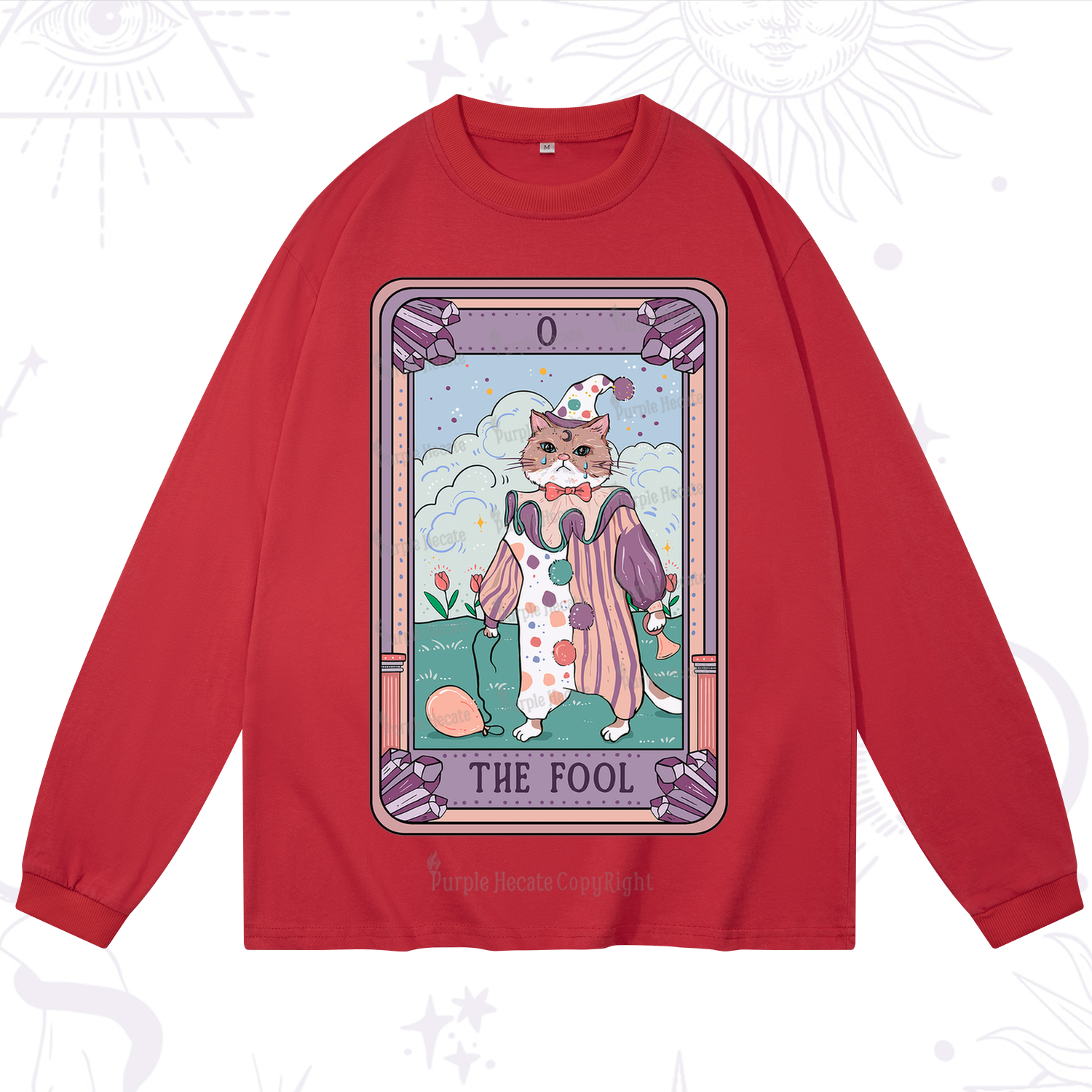 Purplehecate The Fool Tarot Card Long Sleeve T-Shirt