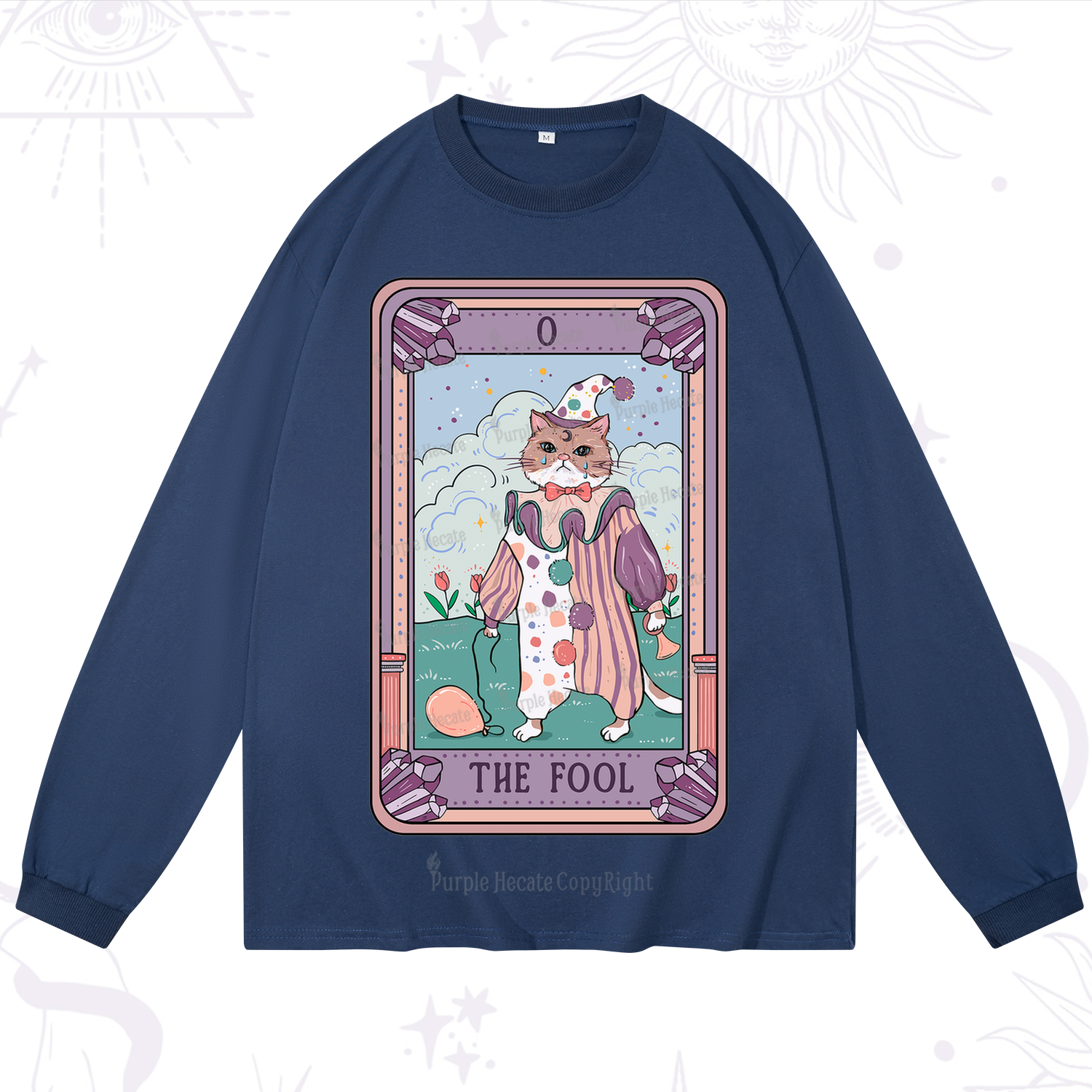 Purplehecate The Fool Tarot Card Long Sleeve T-Shirt