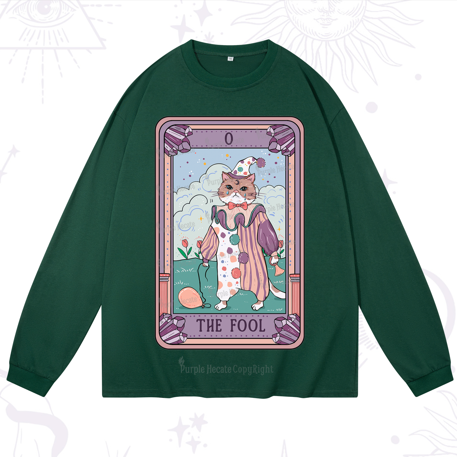 Purplehecate The Fool Tarot Card Long Sleeve T-Shirt