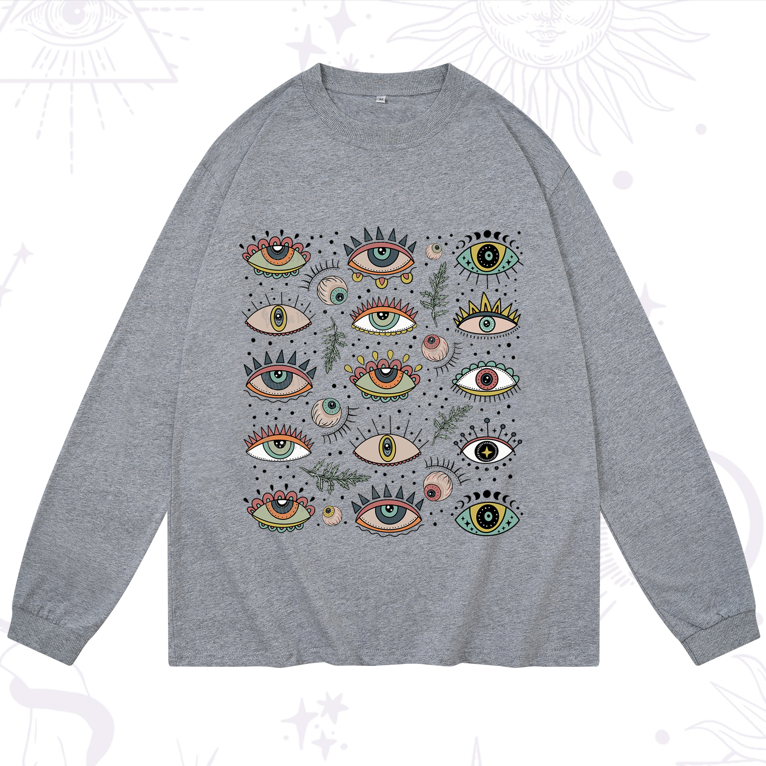 Purplehecate Evil Eye Array Long Sleeve T-Shirt