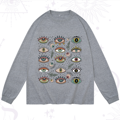 Purplehecate Evil Eye Array Long Sleeve T-Shirt