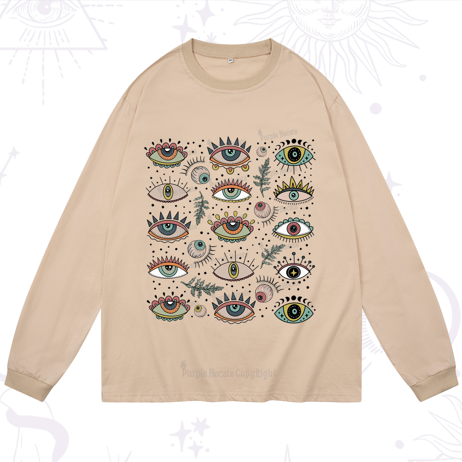 Purplehecate Evil Eye Array Long Sleeve T-Shirt