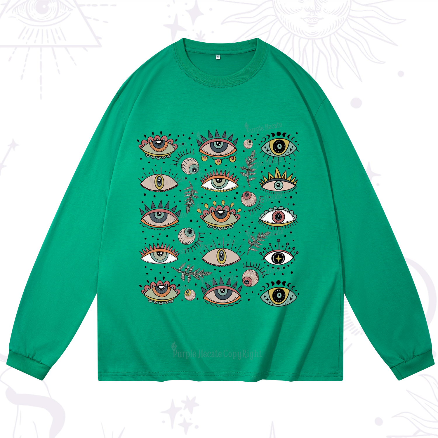 Purplehecate Evil Eye Array Long Sleeve T-Shirt