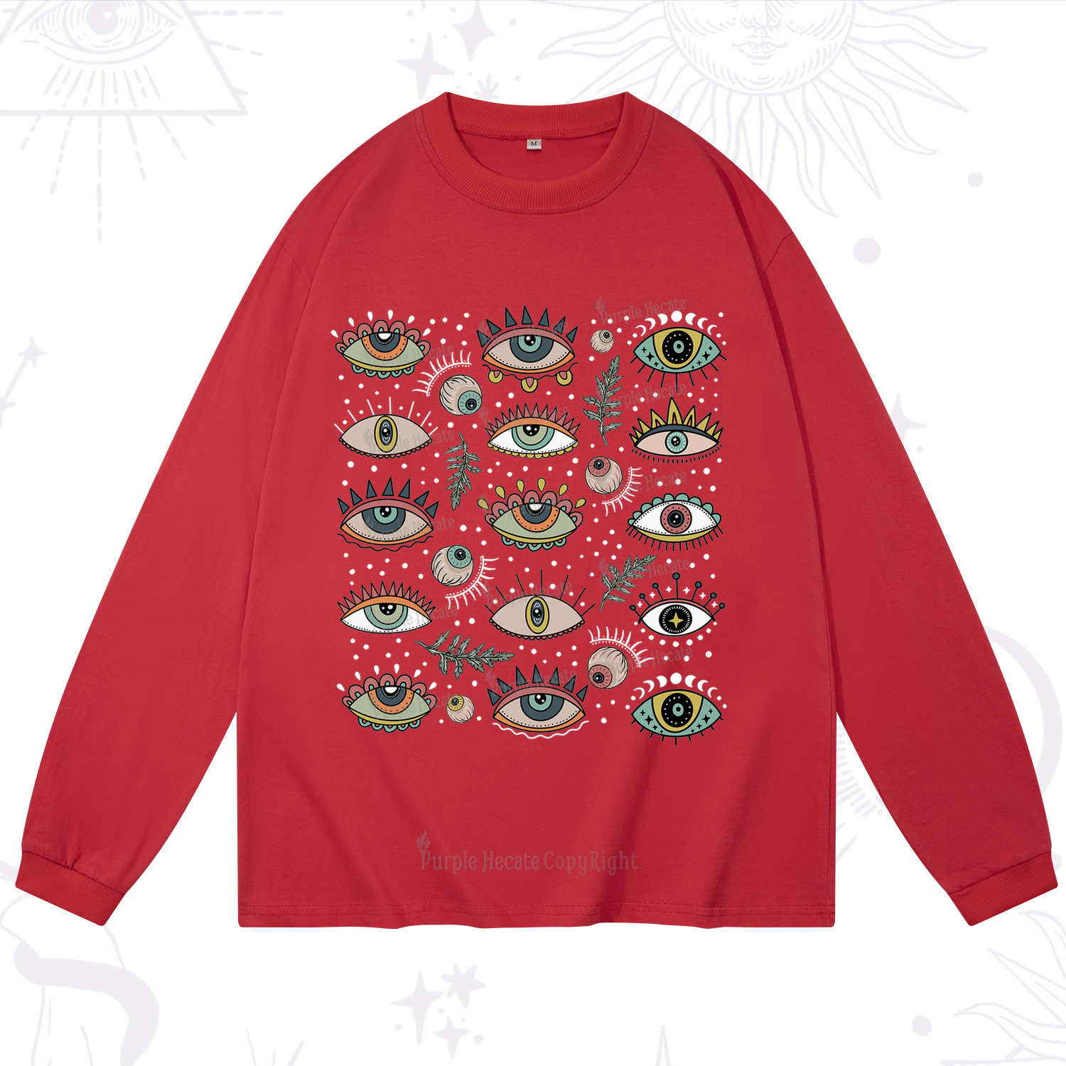 Purplehecate Evil Eye Array Long Sleeve T-Shirt