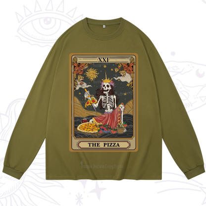 Purplehecate The Pizza Tarot Card Long Sleeve T-Shirt