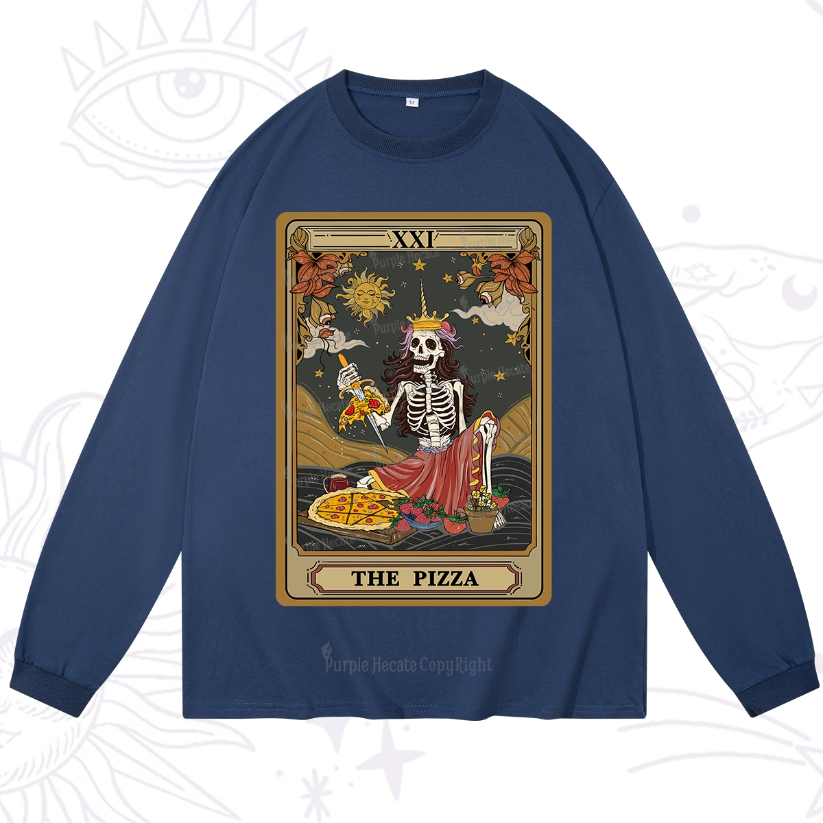 Purplehecate The Pizza Tarot Card Long Sleeve T-Shirt