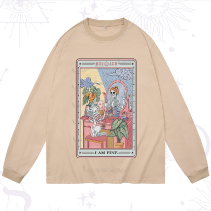 Purplehecate I Am Fine Tarot Card Long Sleeve T-Shirt