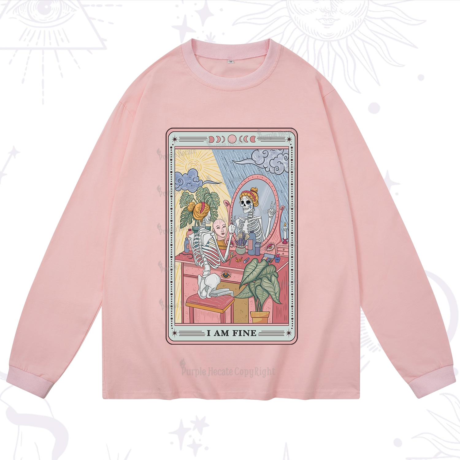 Purplehecate I Am Fine Tarot Card Long Sleeve T-Shirt