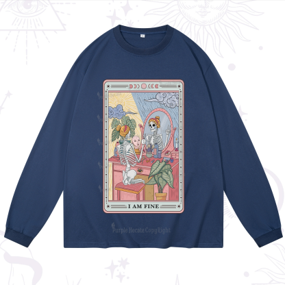 Purplehecate I Am Fine Tarot Card Long Sleeve T-Shirt