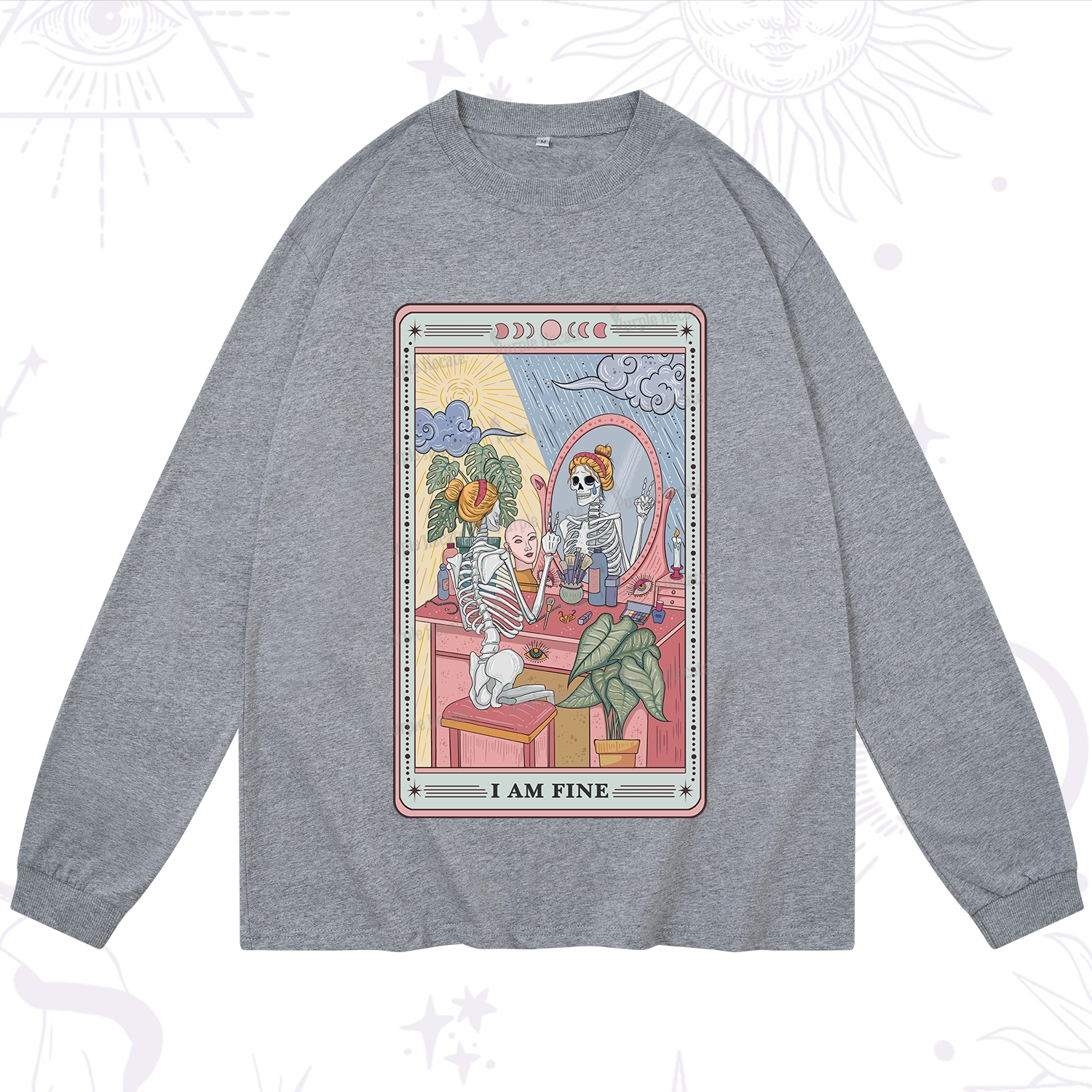 Purplehecate I Am Fine Tarot Card Long Sleeve T-Shirt
