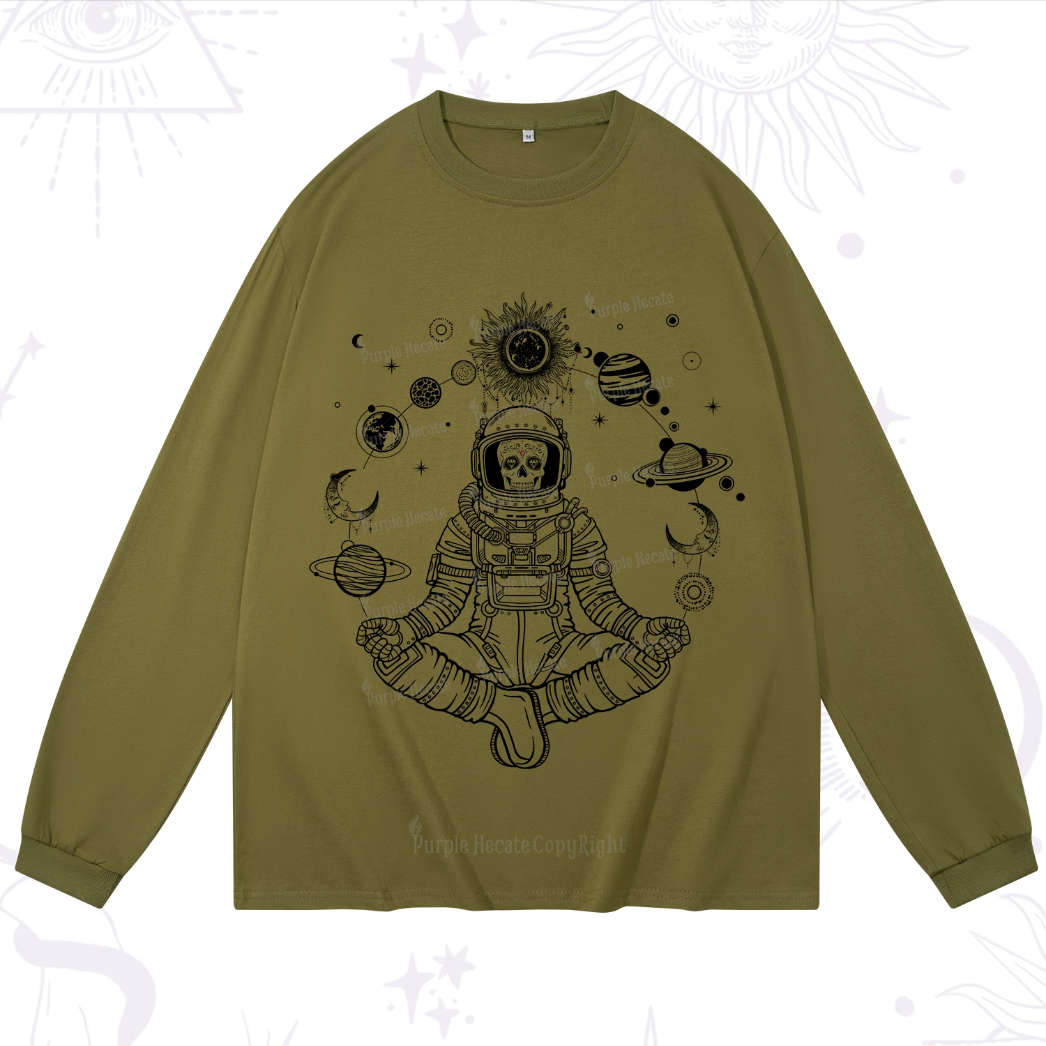 Purplehecate Cosmic Meditator Long Sleeve T-Shirt