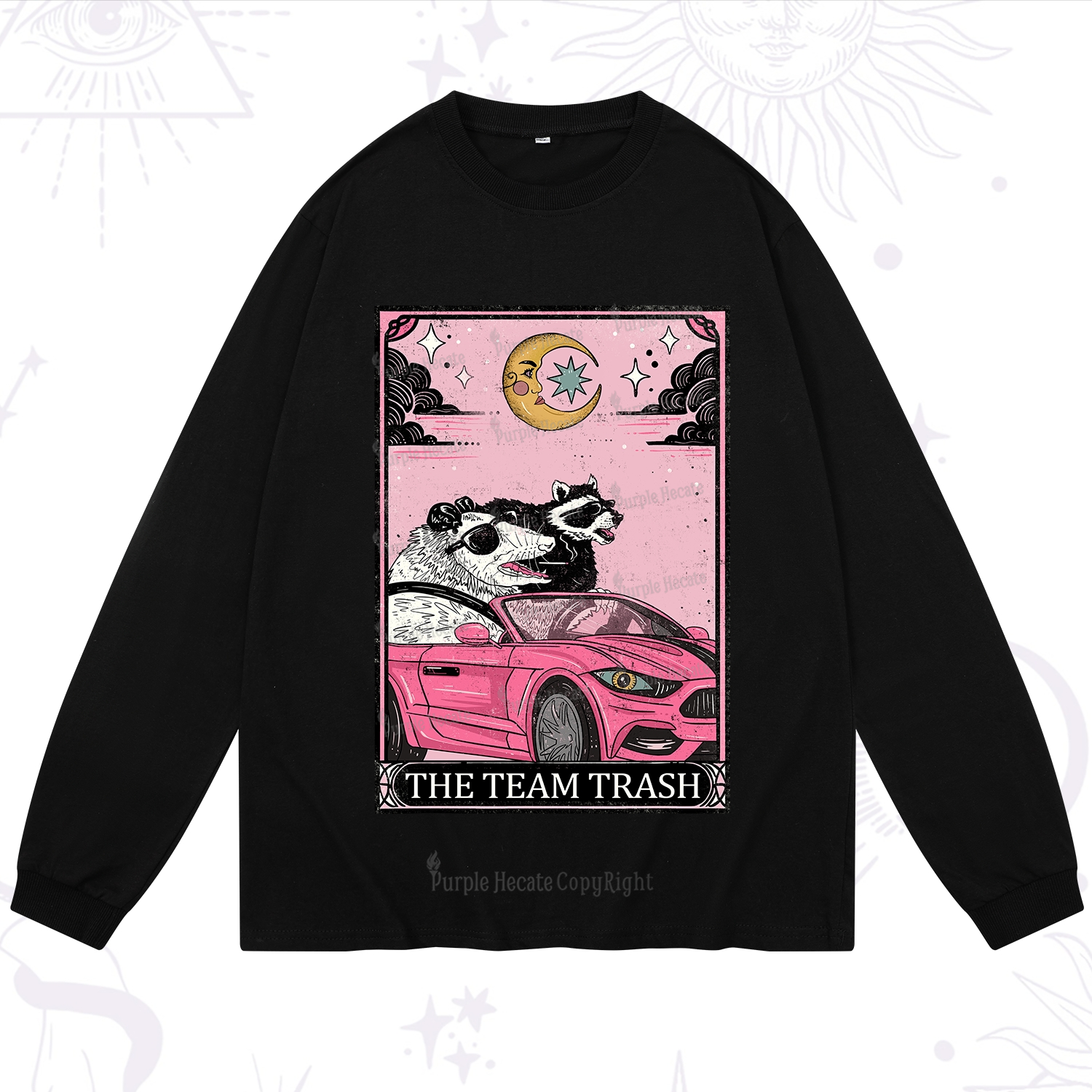 Purplehecate The Team Trash Tarot Card Long Sleeve T-Shirt