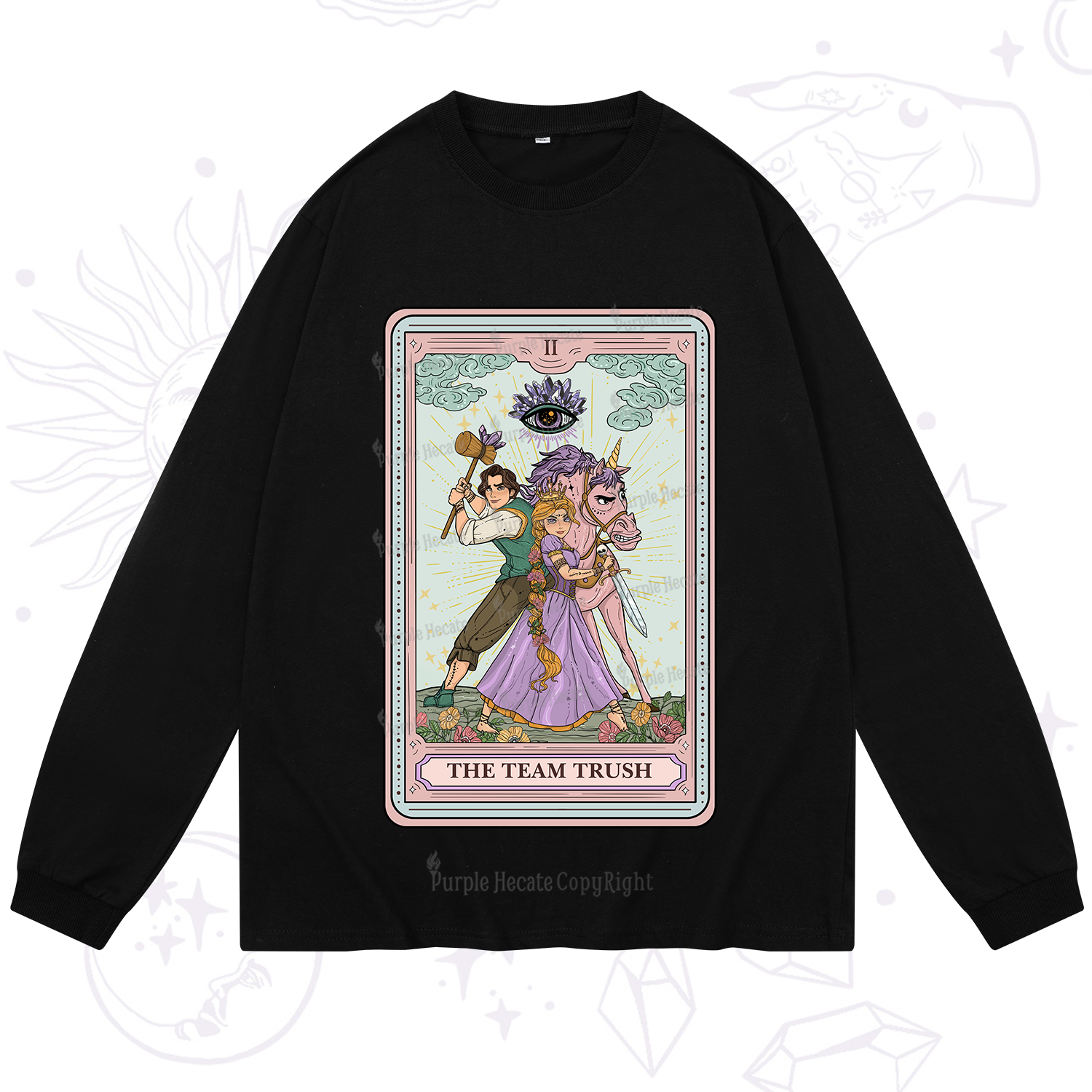 Purplehecate The Team Trush Tarot Card Long Sleeve T-Shirt