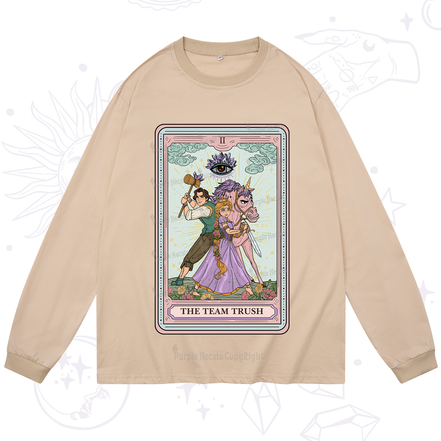 Purplehecate The Team Trush Tarot Card Long Sleeve T-Shirt