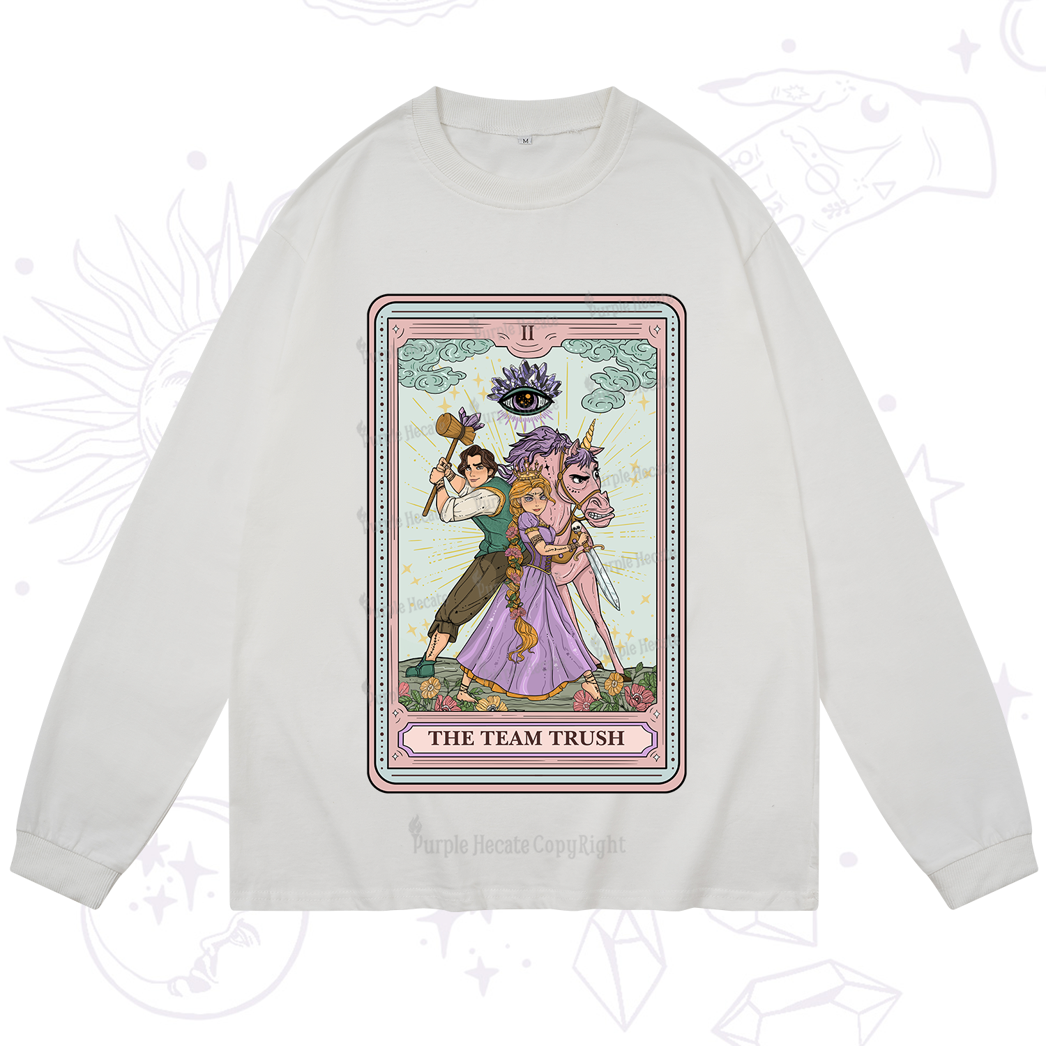 Purplehecate The Team Trush Tarot Card Long Sleeve T-Shirt