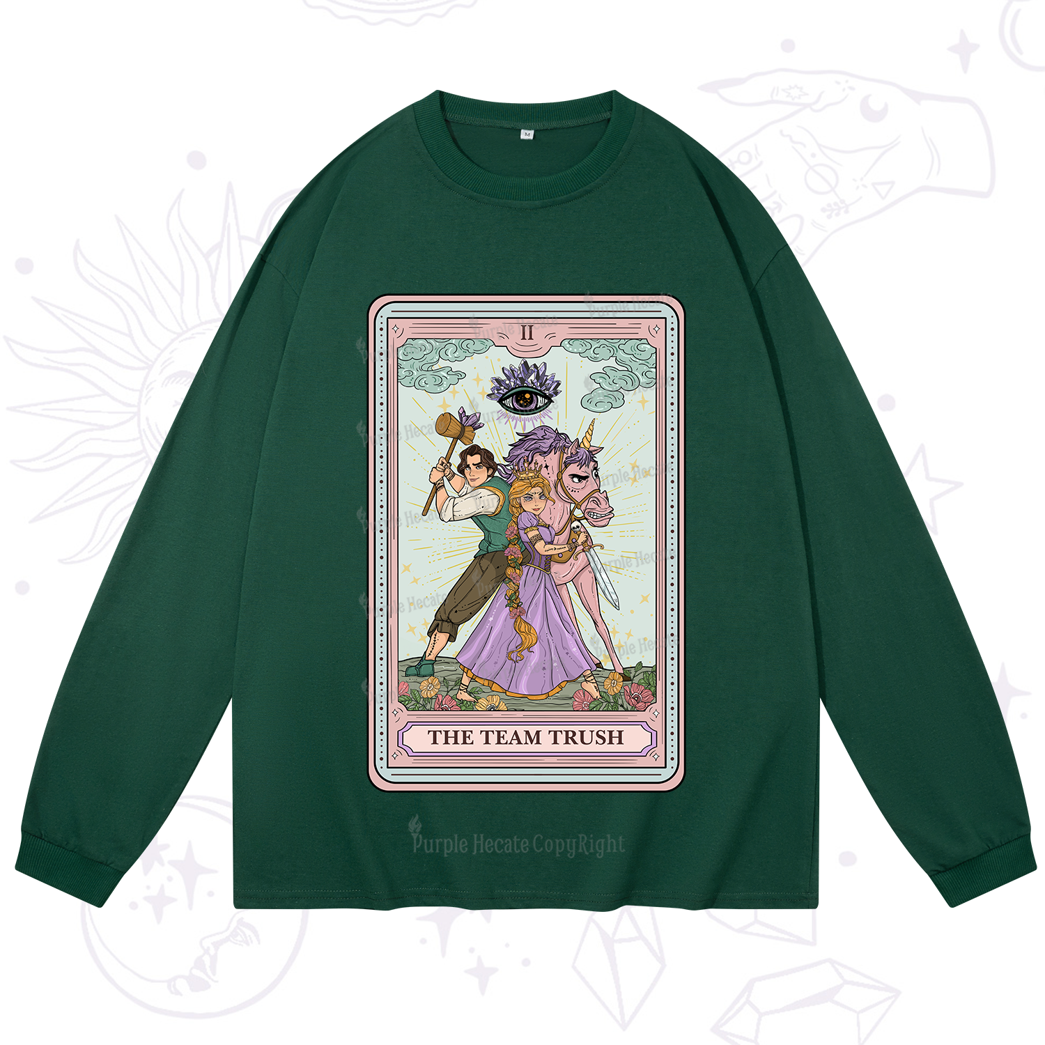 Purplehecate The Team Trush Tarot Card Long Sleeve T-Shirt
