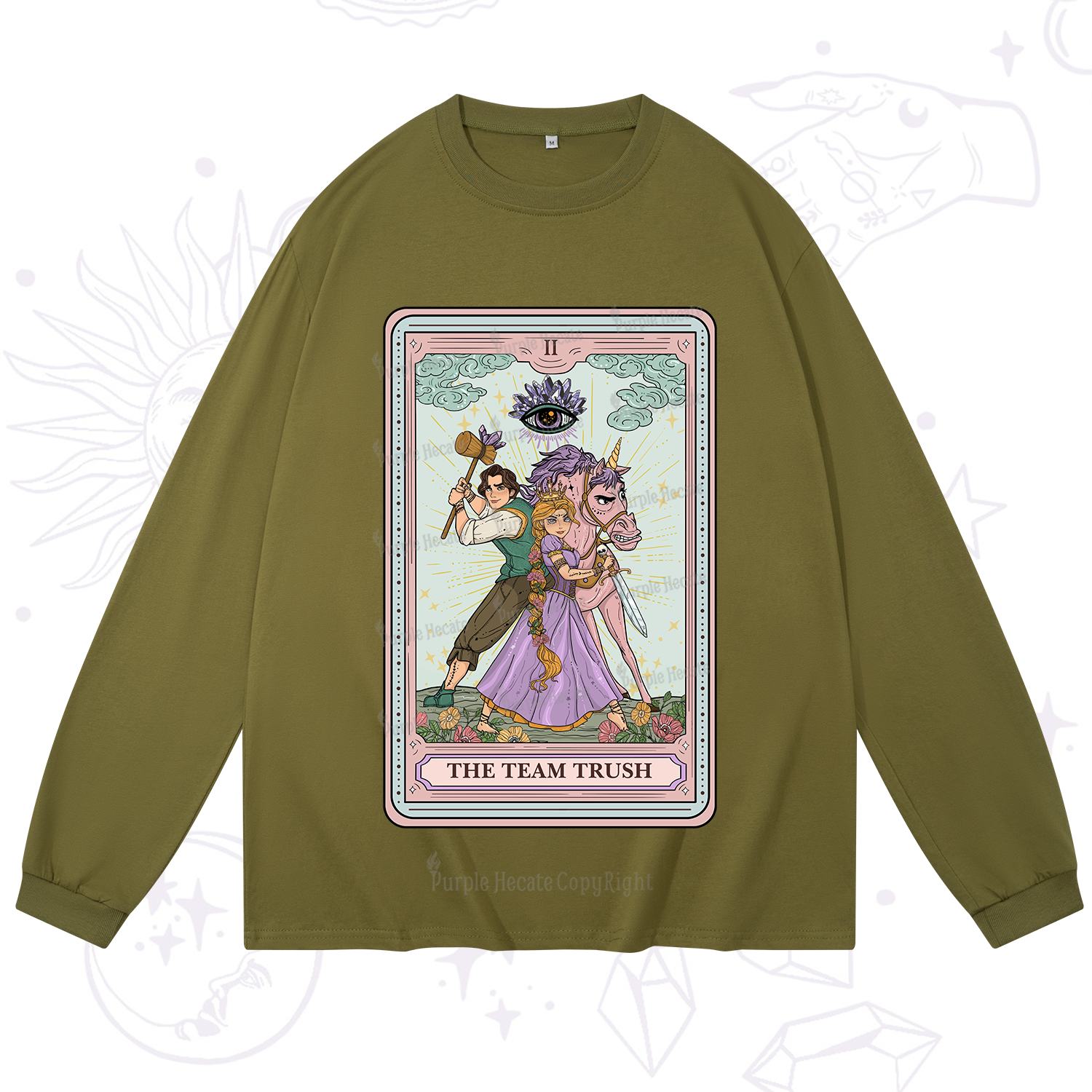 Purplehecate The Team Trush Tarot Card Long Sleeve T-Shirt