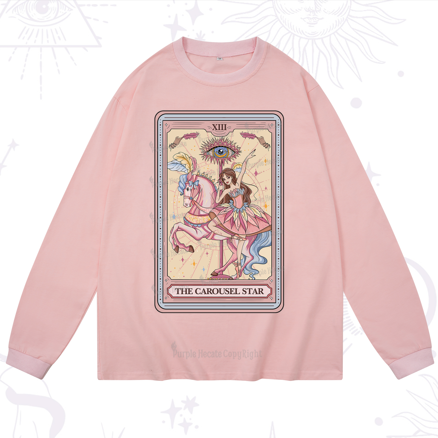 Purplehecate The Carousel Star Tarot Card Long Sleeve T-Shirt