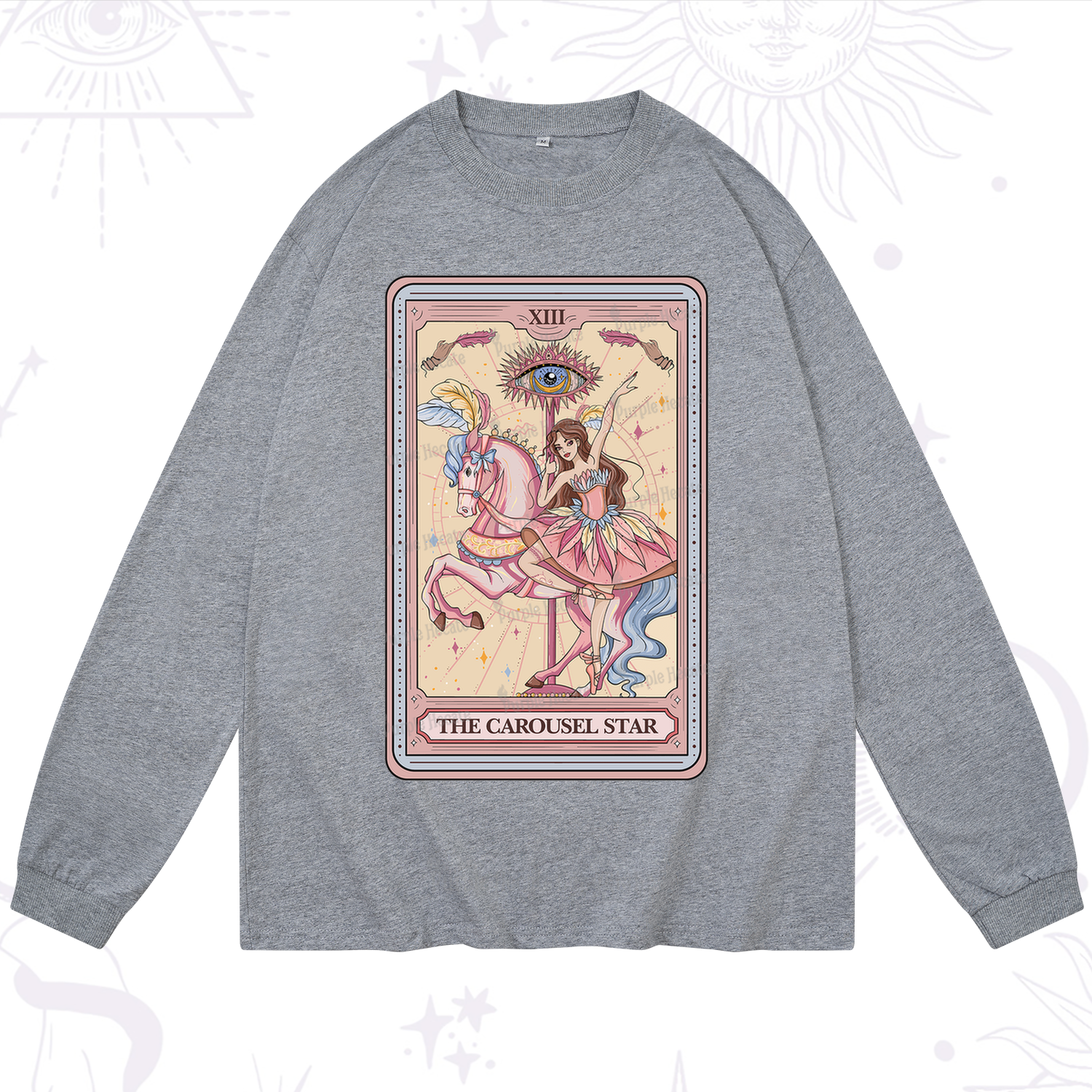 Purplehecate The Carousel Star Tarot Card Long Sleeve T-Shirt