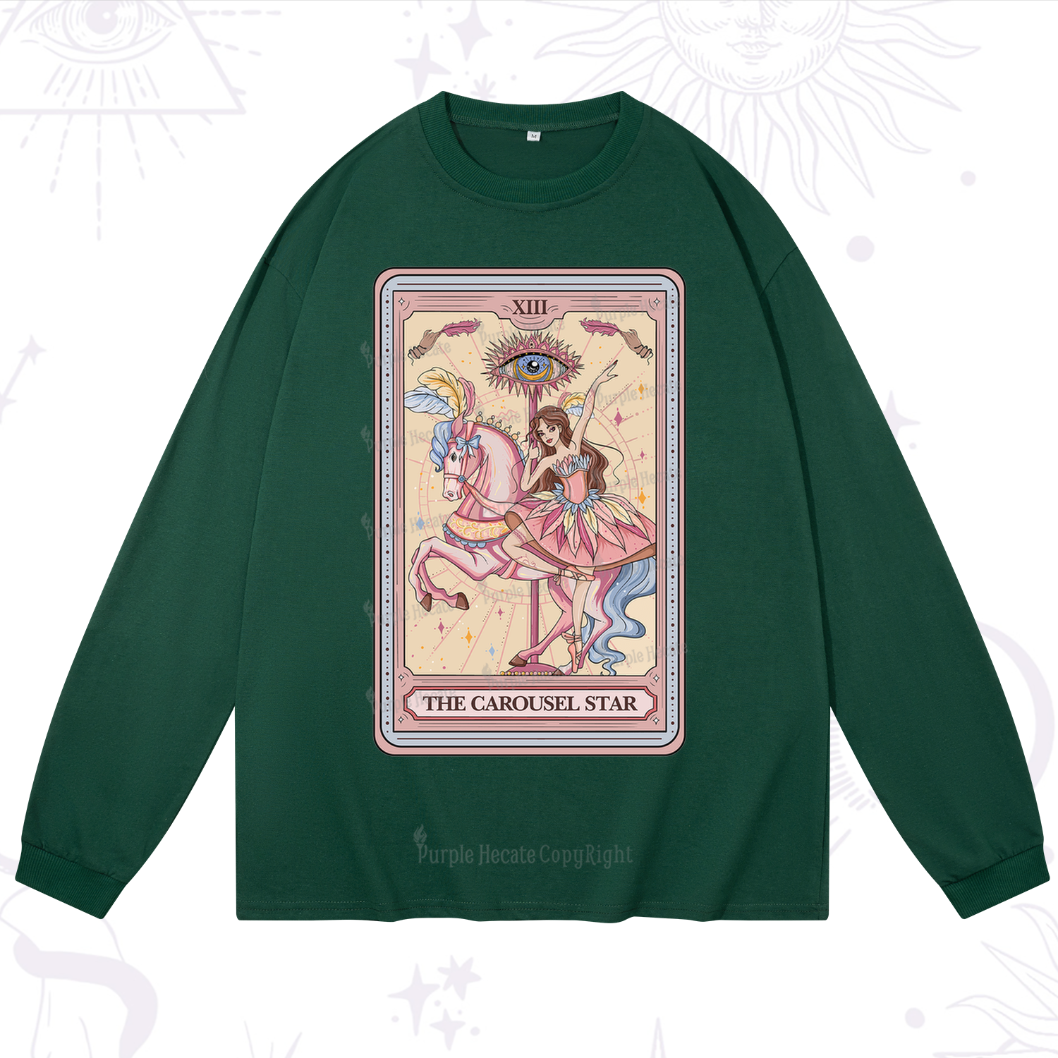 Purplehecate The Carousel Star Tarot Card Long Sleeve T-Shirt