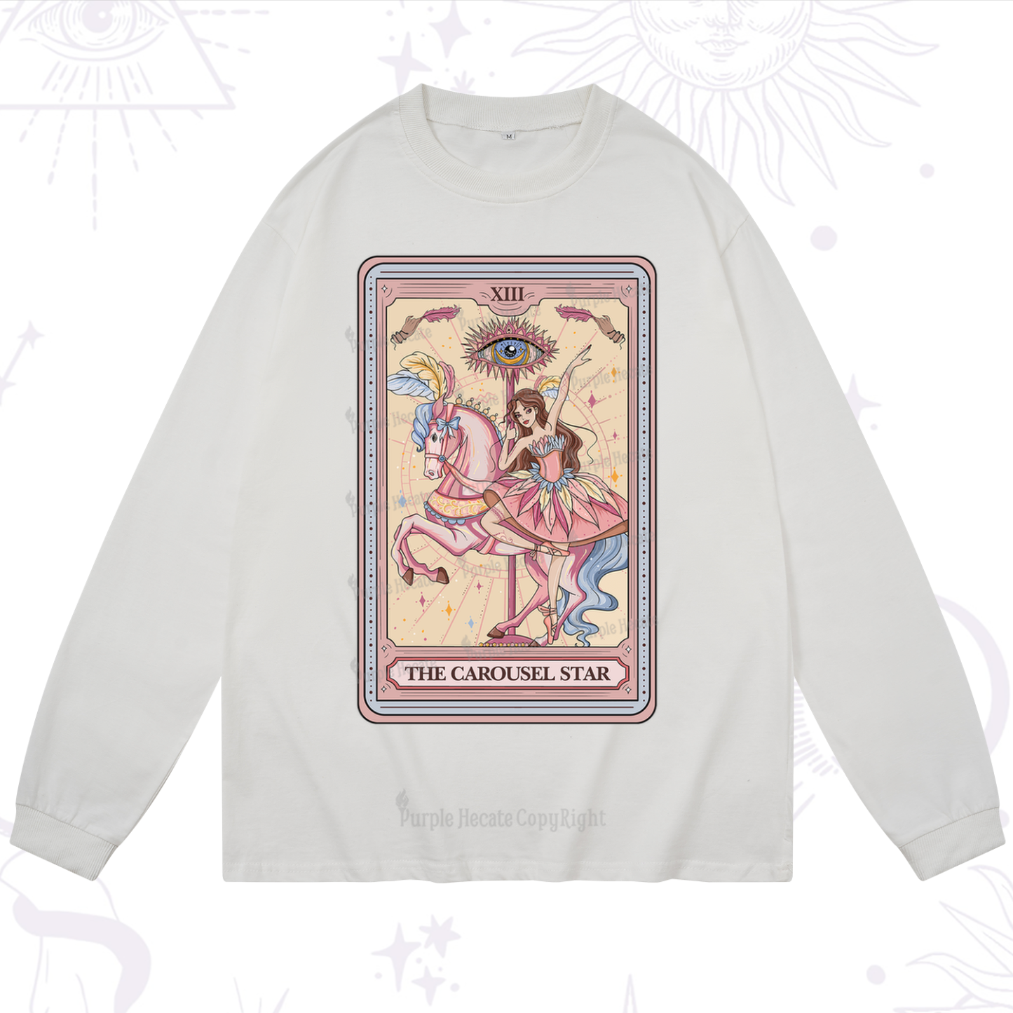 Purplehecate The Carousel Star Tarot Card Long Sleeve T-Shirt