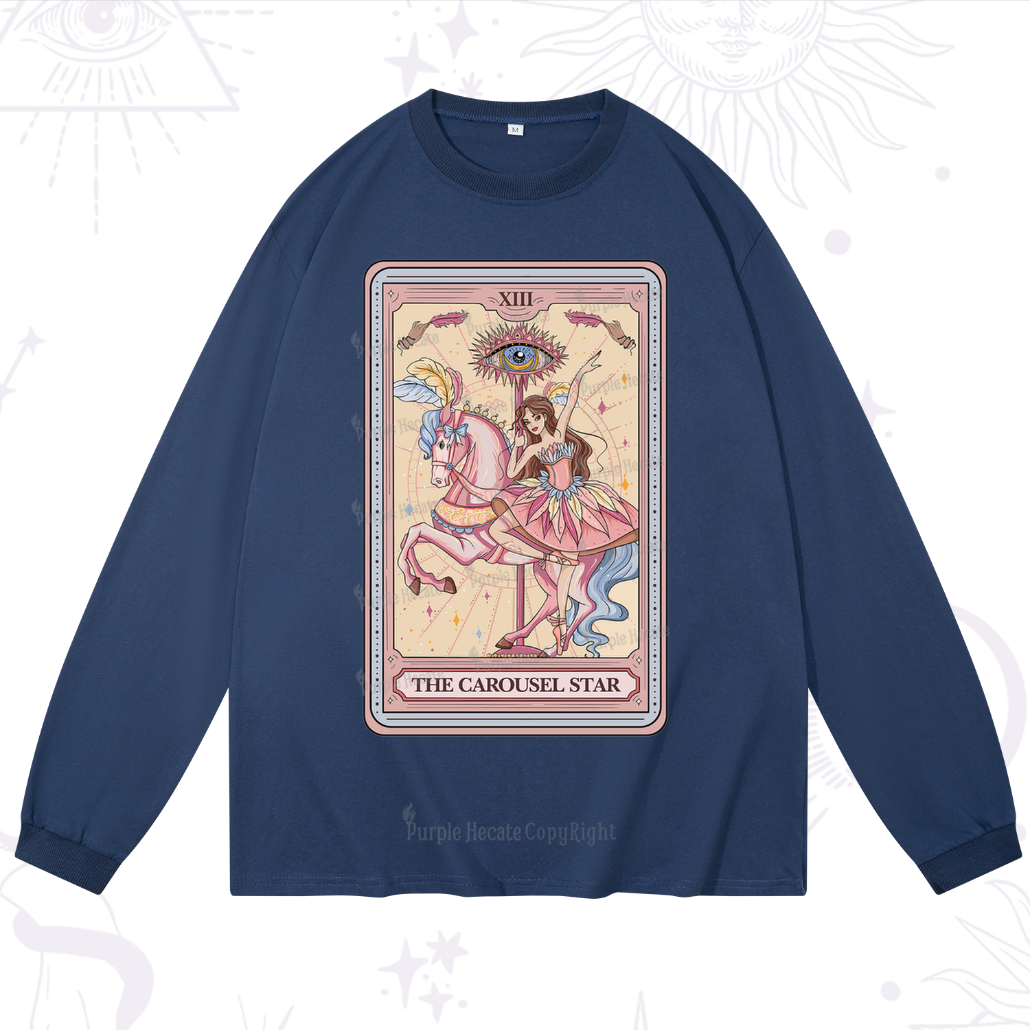 Purplehecate The Carousel Star Tarot Card Long Sleeve T-Shirt