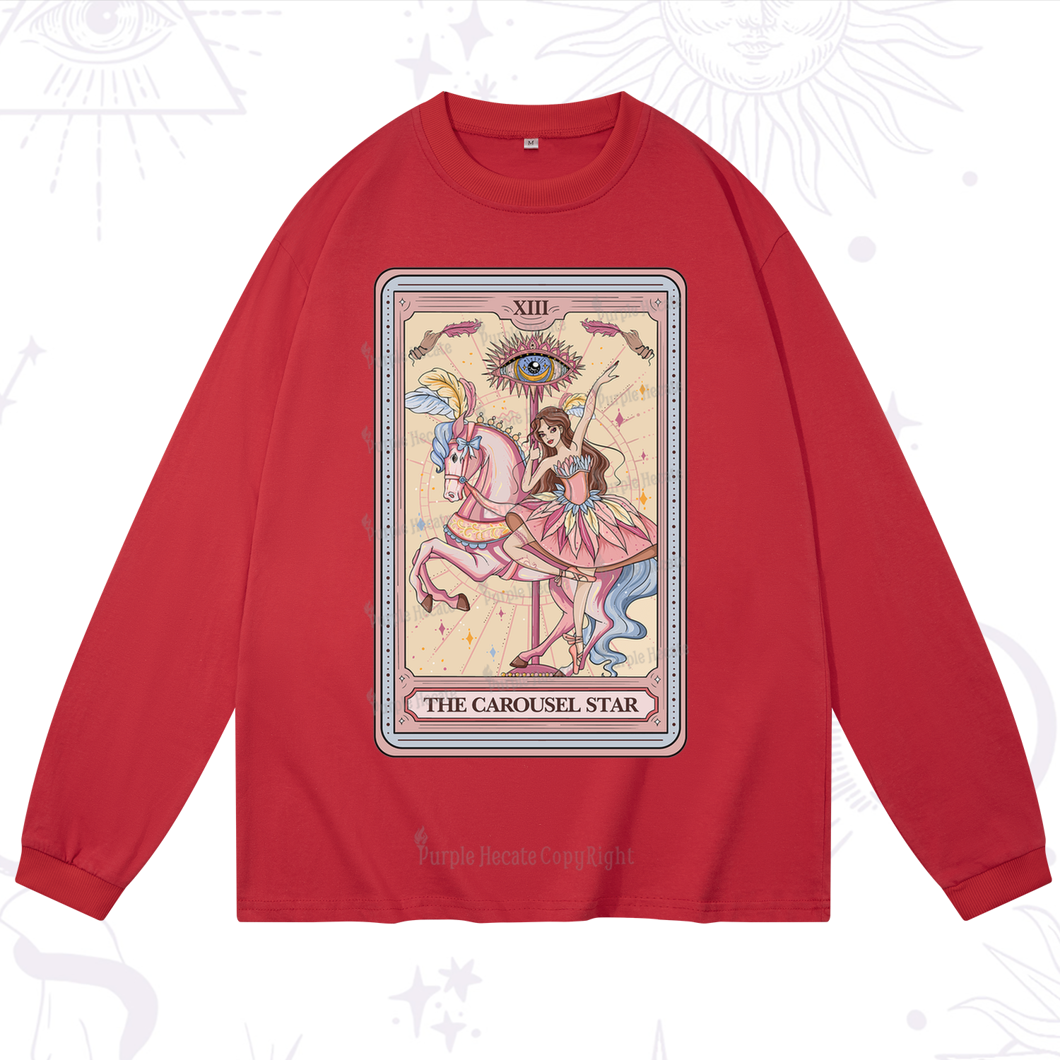 Purplehecate The Carousel Star Tarot Card Long Sleeve T-Shirt