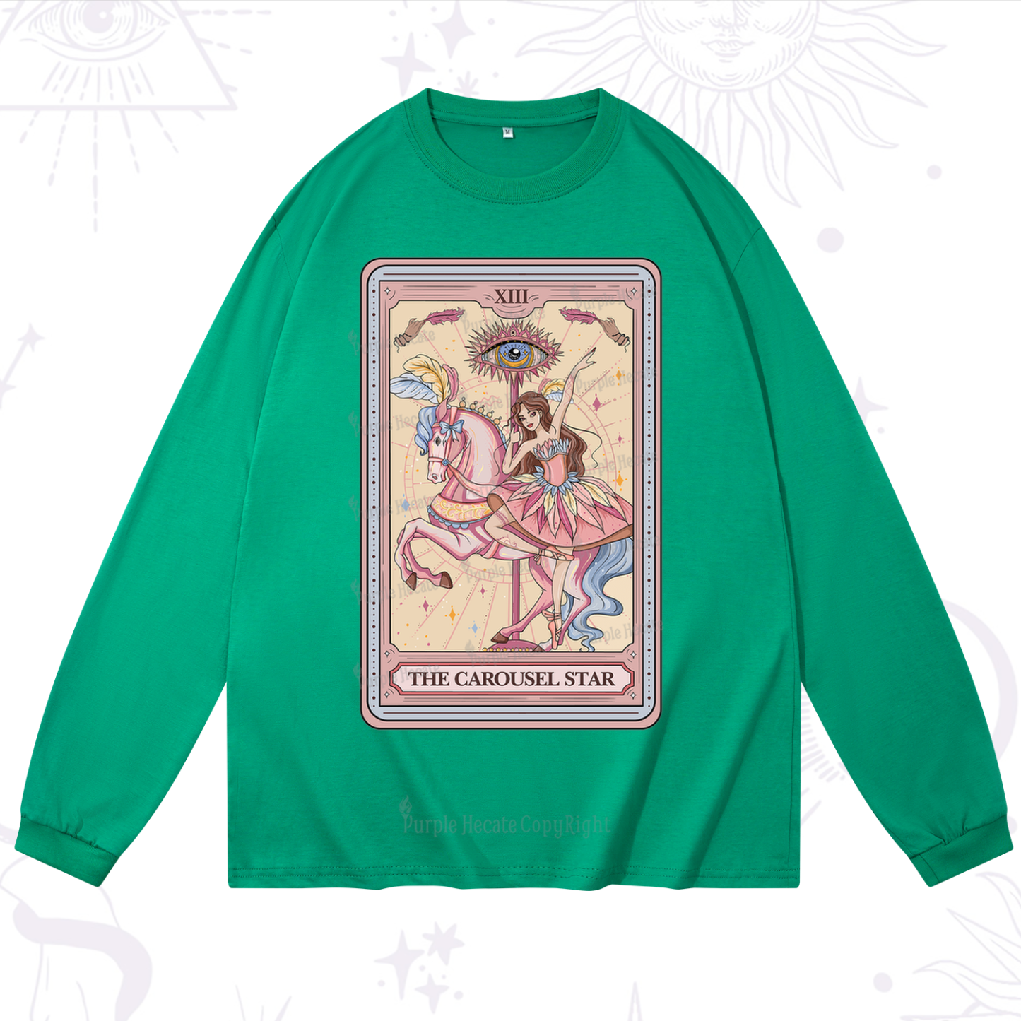 Purplehecate The Carousel Star Tarot Card Long Sleeve T-Shirt
