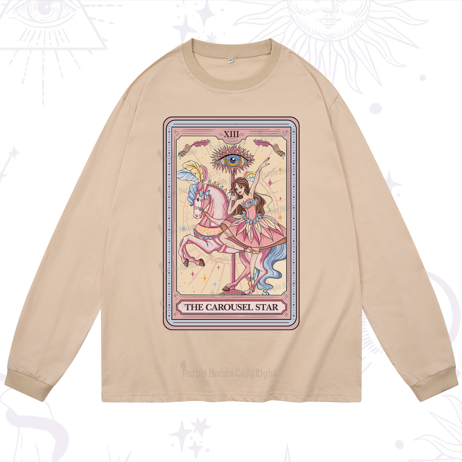 Purplehecate The Carousel Star Tarot Card Long Sleeve T-Shirt