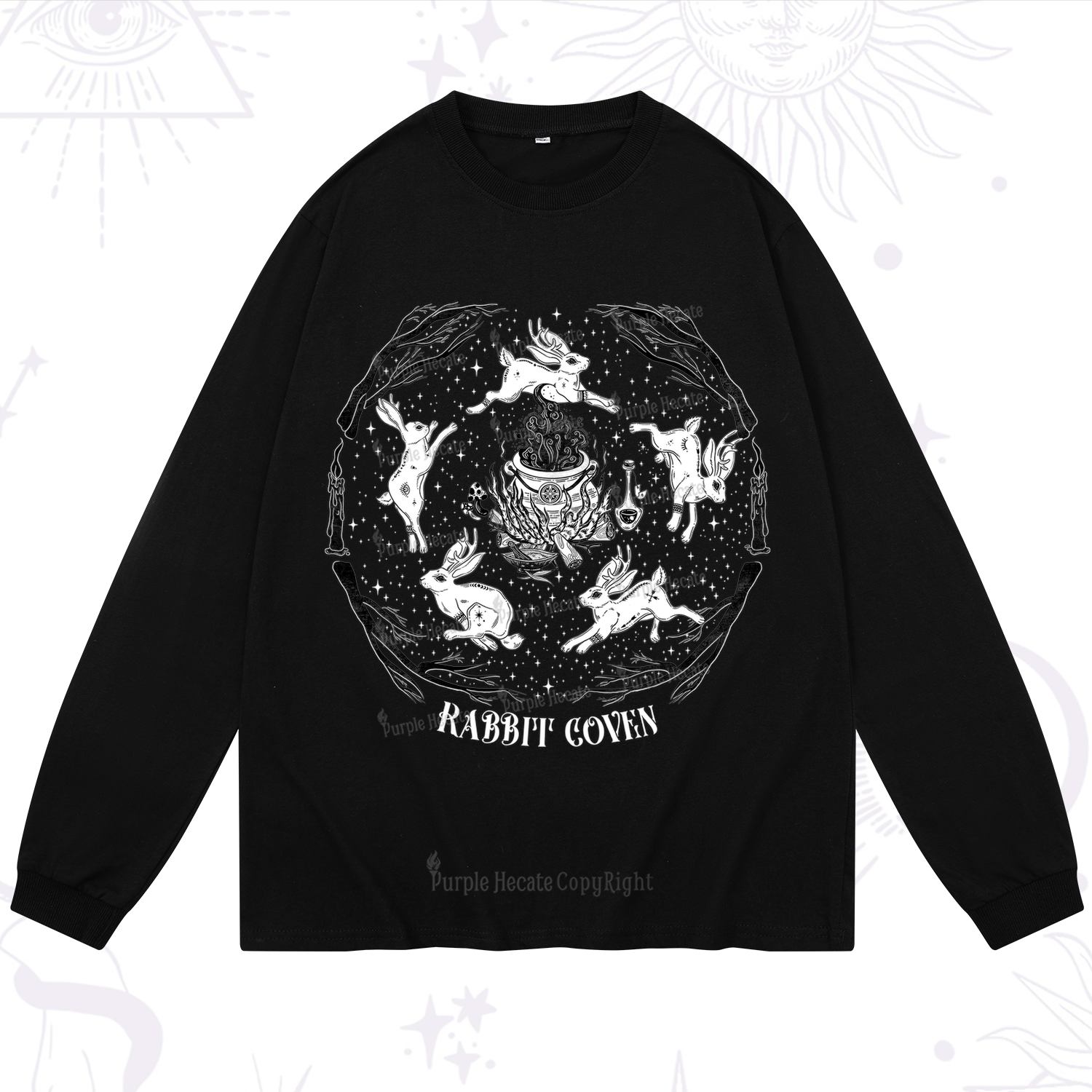 Purplehecate Rabbit Coven Long Sleeve T-Shirt