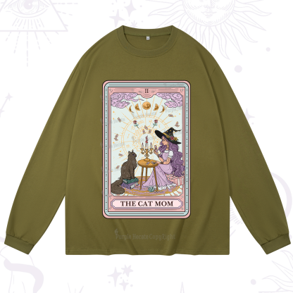 Purplehecate The Cat Witch Mom Tarot Long Sleeve T-Shirt