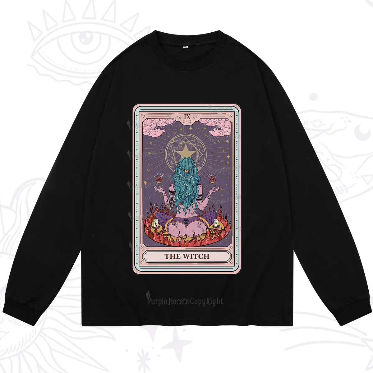 Purplehecate The Witch Tarot Card Long Sleeve T-Shirt