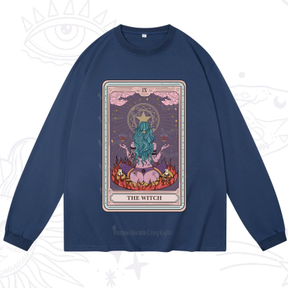 Purplehecate The Witch Tarot Card Long Sleeve T-Shirt