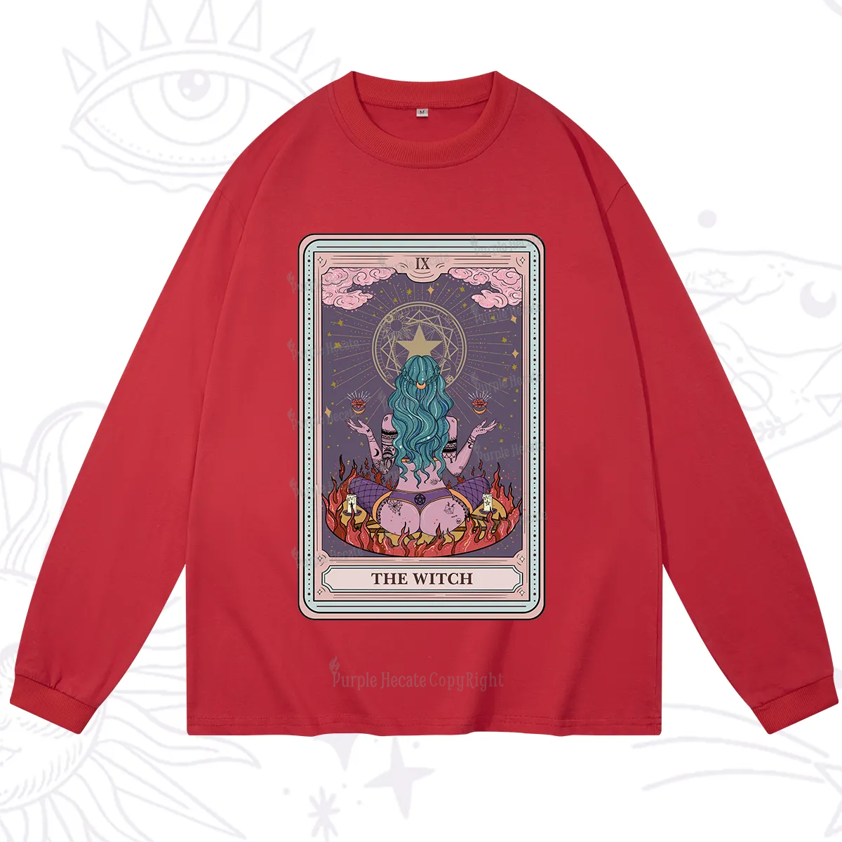Purplehecate The Witch Tarot Card Long Sleeve T-Shirt
