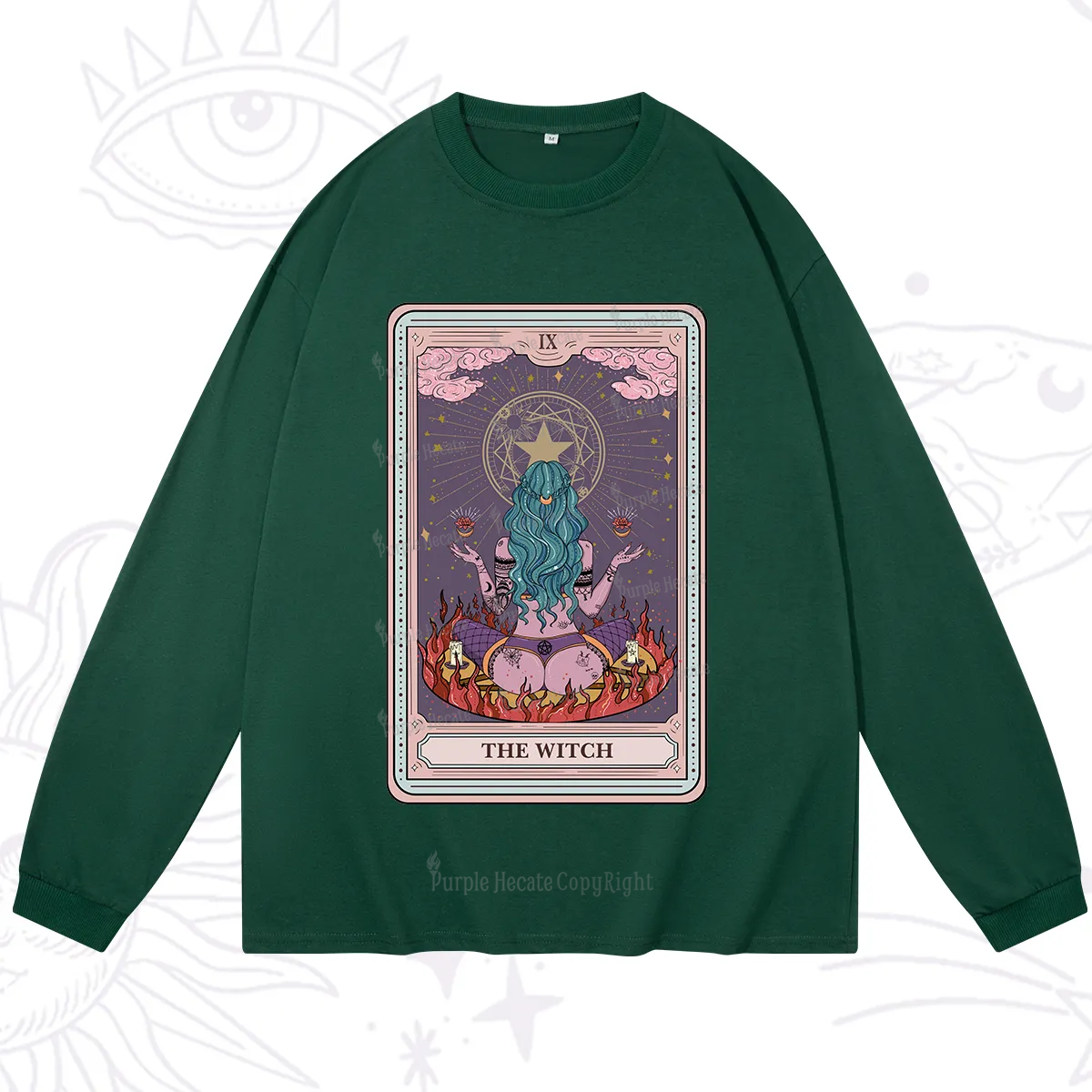 Purplehecate The Witch Tarot Card Long Sleeve T-Shirt