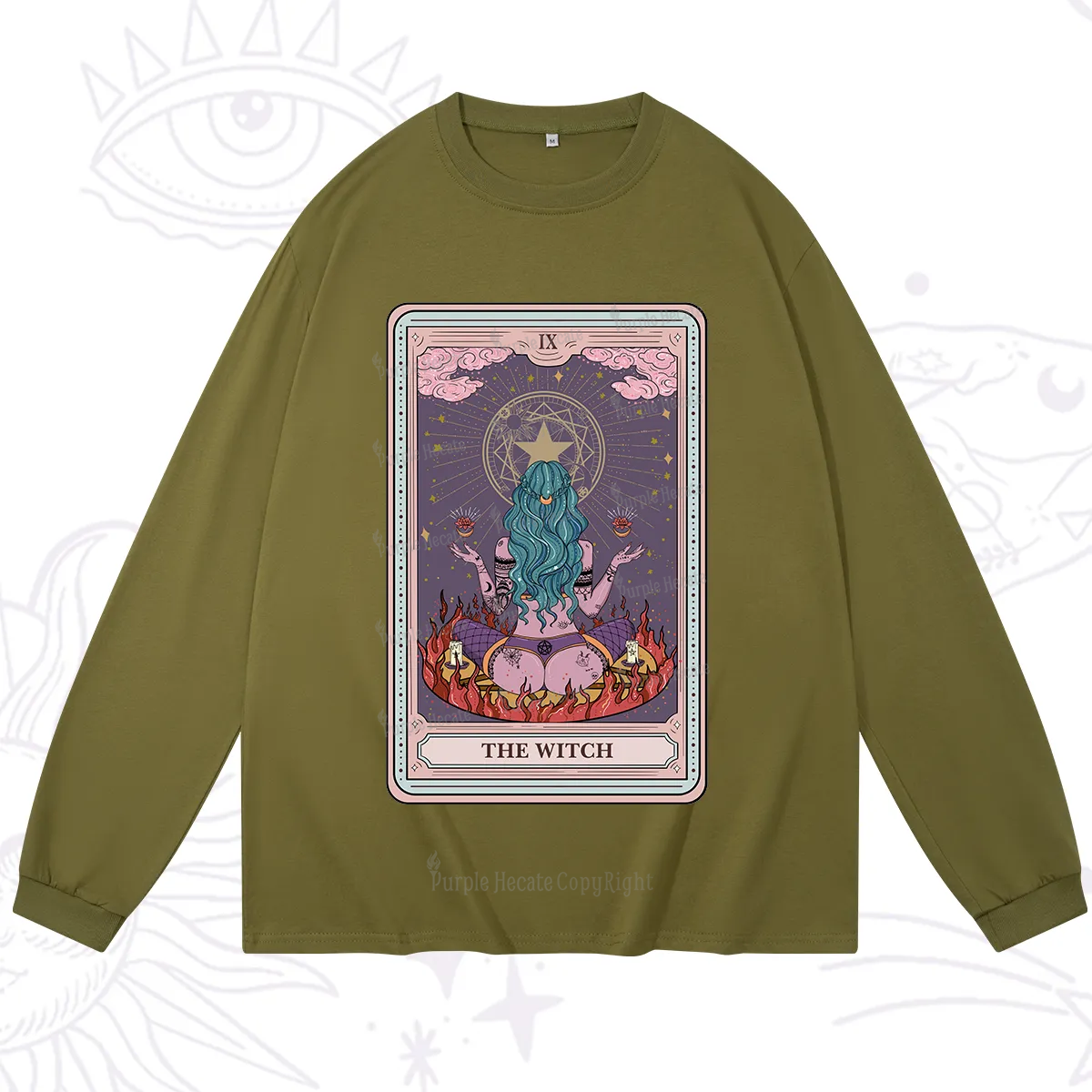 Purplehecate The Witch Tarot Card Long Sleeve T-Shirt