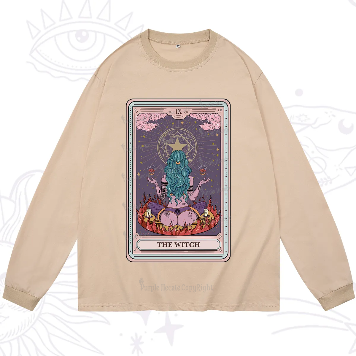 Purplehecate The Witch Tarot Card Long Sleeve T-Shirt