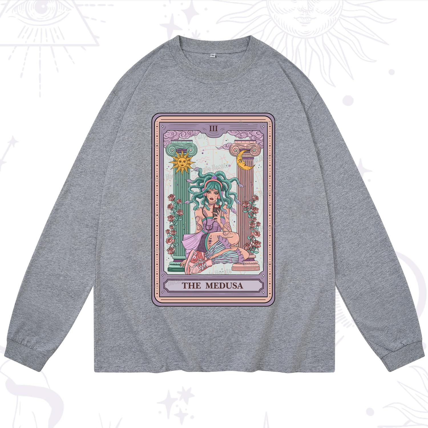 Purplehecate The Fashionable Medusa Tarot Card Long Sleeve T-Shirt