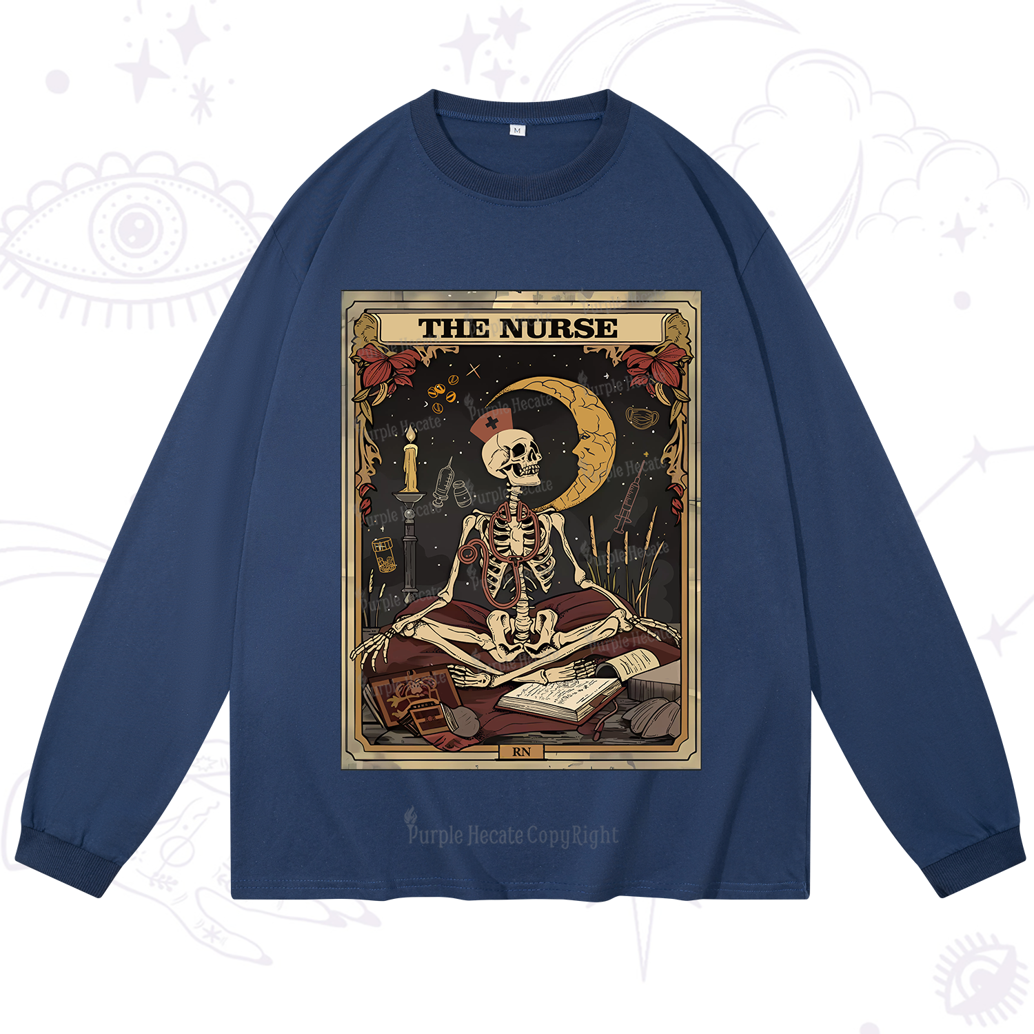 Purplehecate The Nurse Tarot Card Long Sleeve T-Shirt