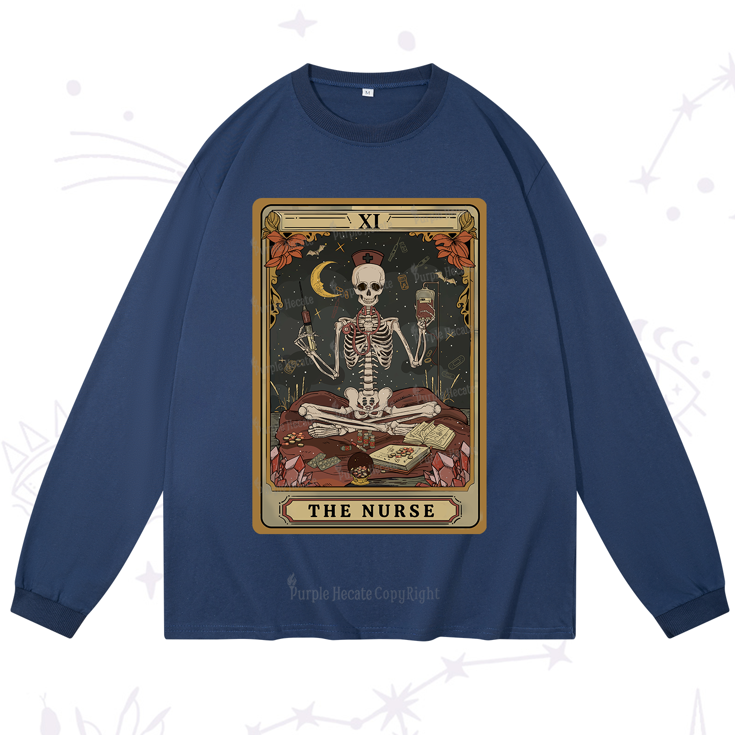Purplehecate The Nurse Tarot Long Sleeve T-Shirt