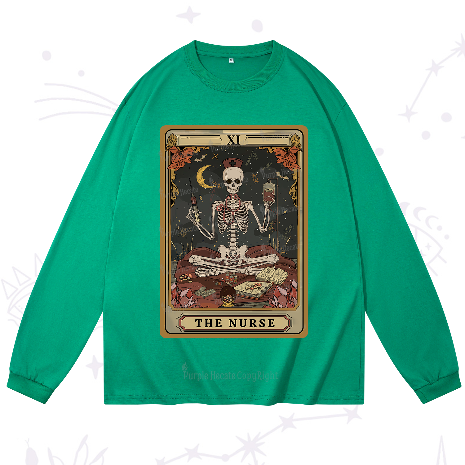 Purplehecate The Nurse Tarot Long Sleeve T-Shirt