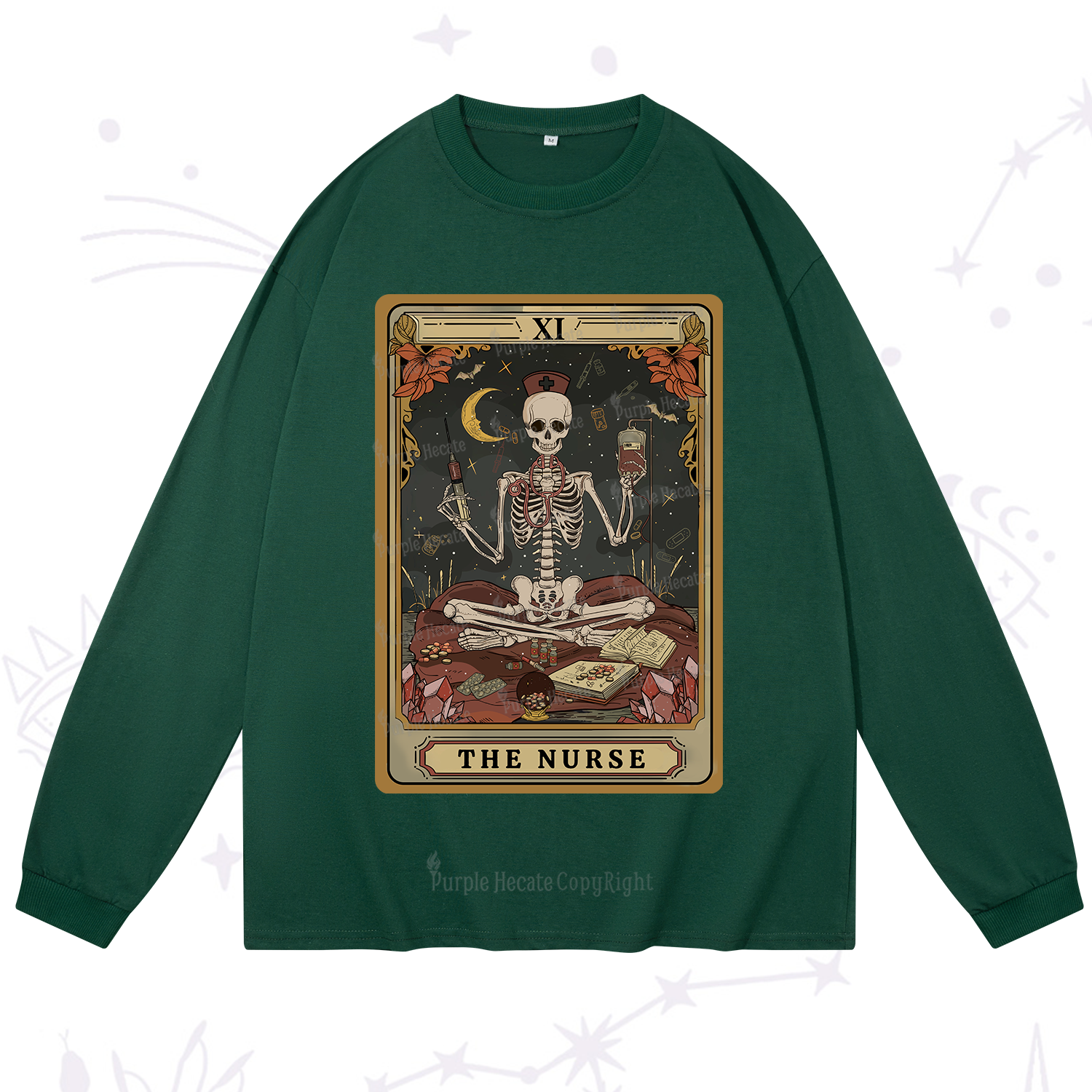 Purplehecate The Nurse Tarot Long Sleeve T-Shirt