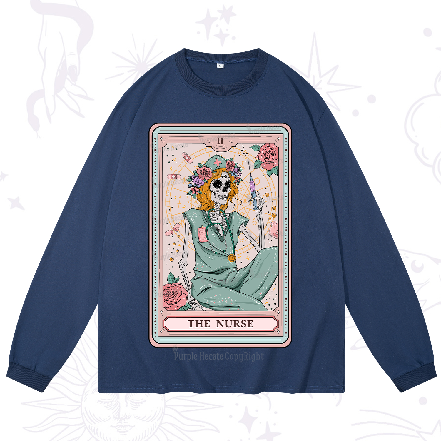 Purplehecate The Nurse Tarot Card Long Sleeve T-Shirt