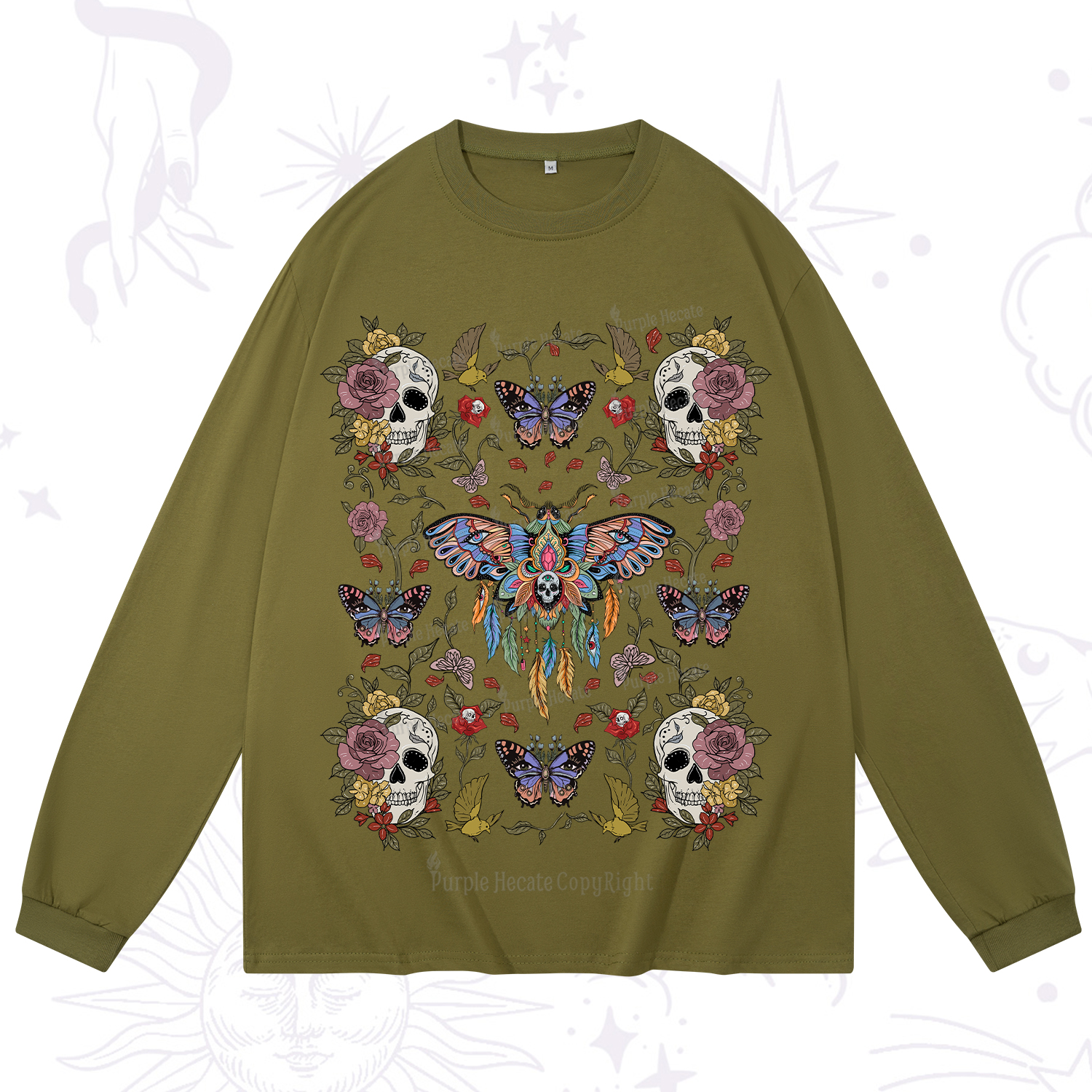 Purplehecate Moths Dancing Long Sleeve T-Shirt