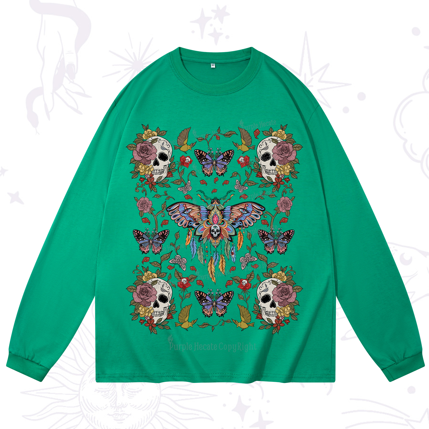 Purplehecate Moths Dancing Long Sleeve T-Shirt