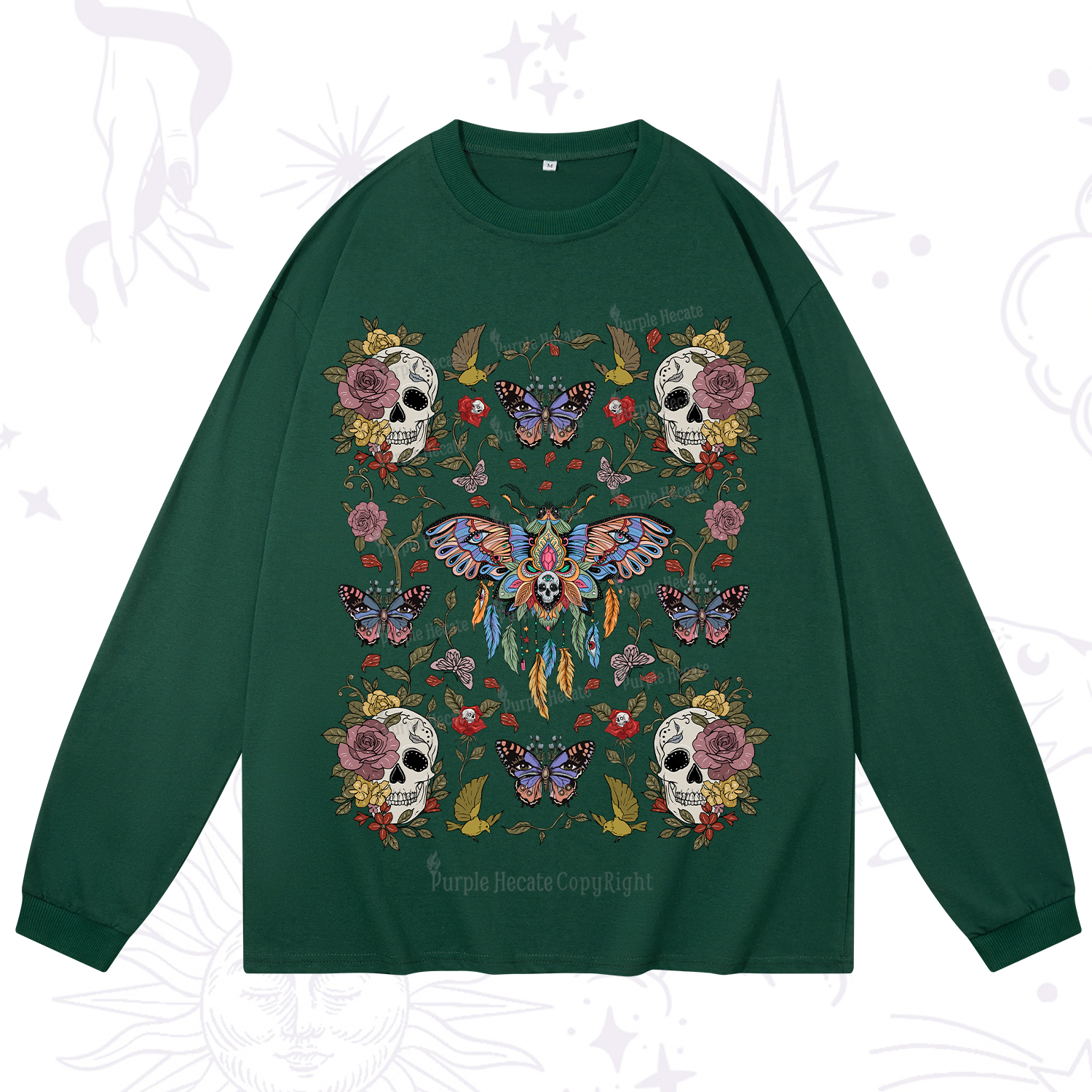 Purplehecate Moths Dancing Long Sleeve T-Shirt